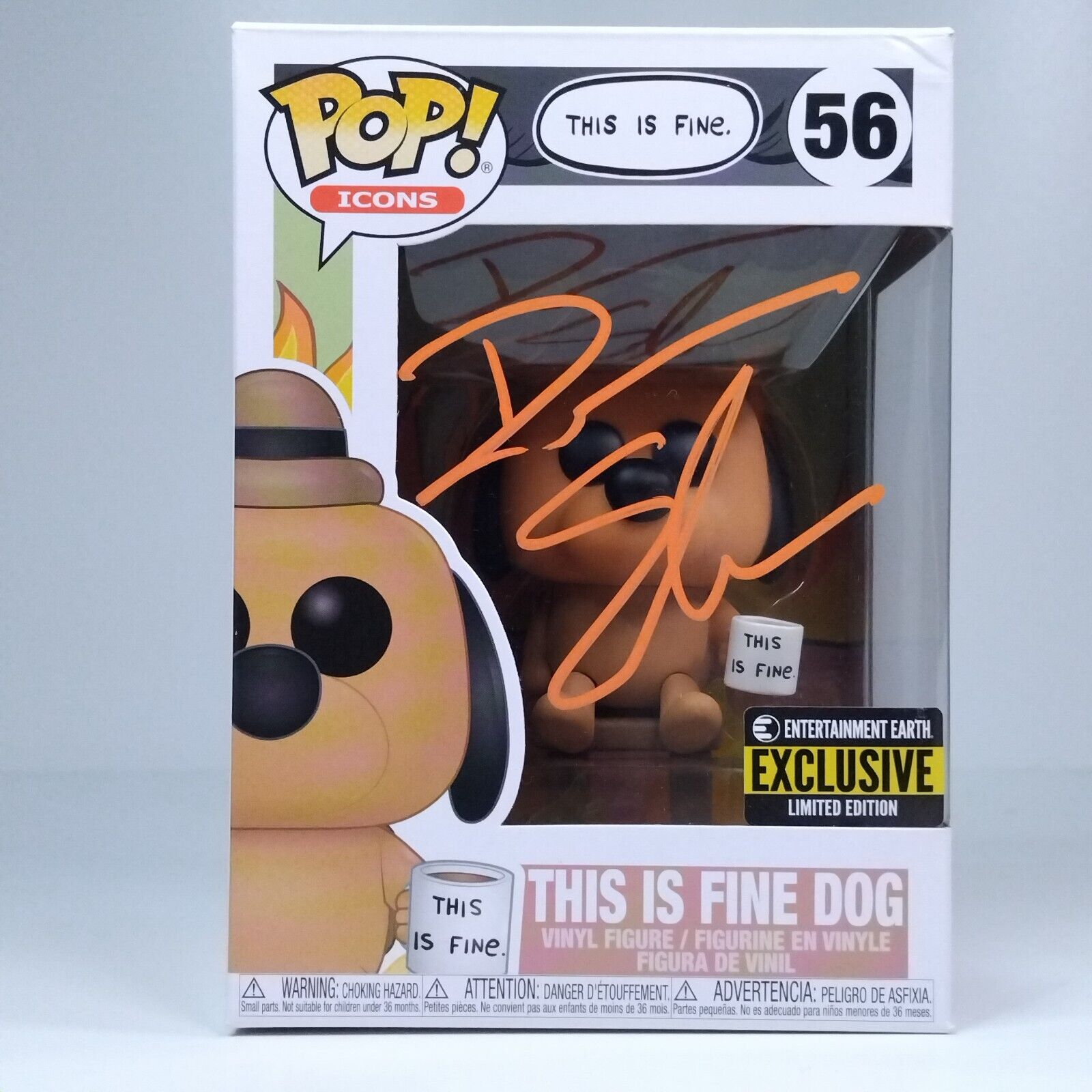 Funko Pop! Icons This is Fine Dog Signed Dana Snyder COA #56