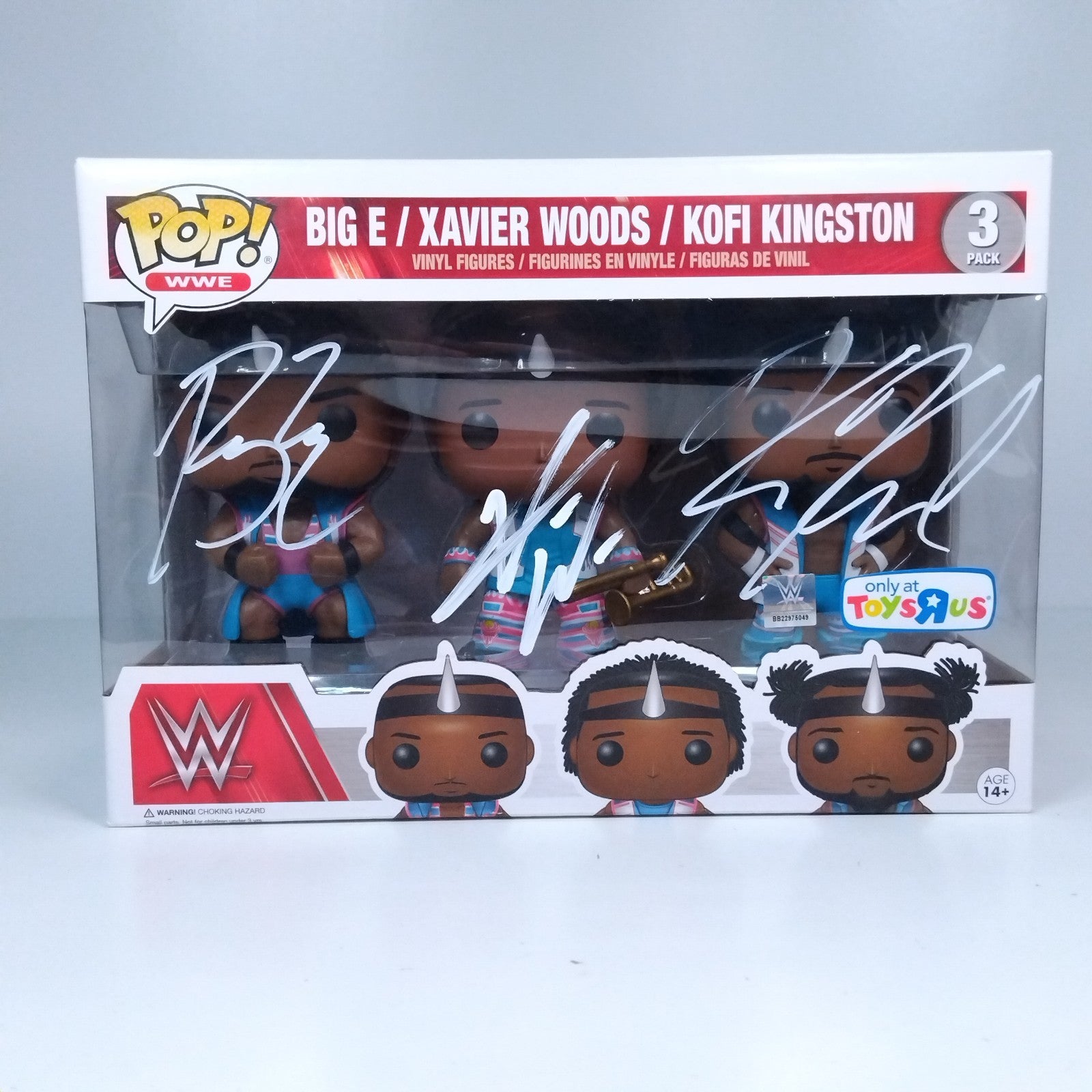 Funko Pop! WWE The New Day Big E Kofi Xavier Triple Signed w/COA 3 Pack