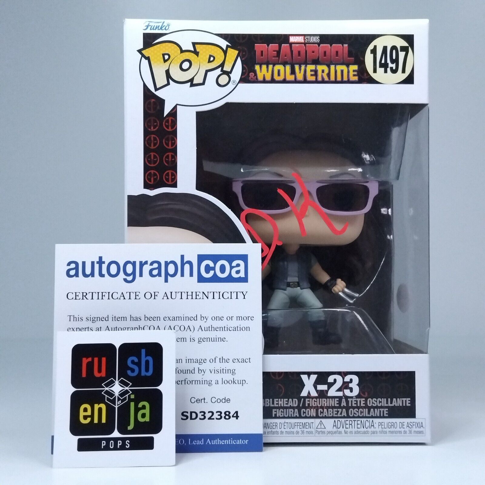 Funko Pop! Marvel Deadpool Wolverine X-23 Signed Dafne Keen COA #1497 WS