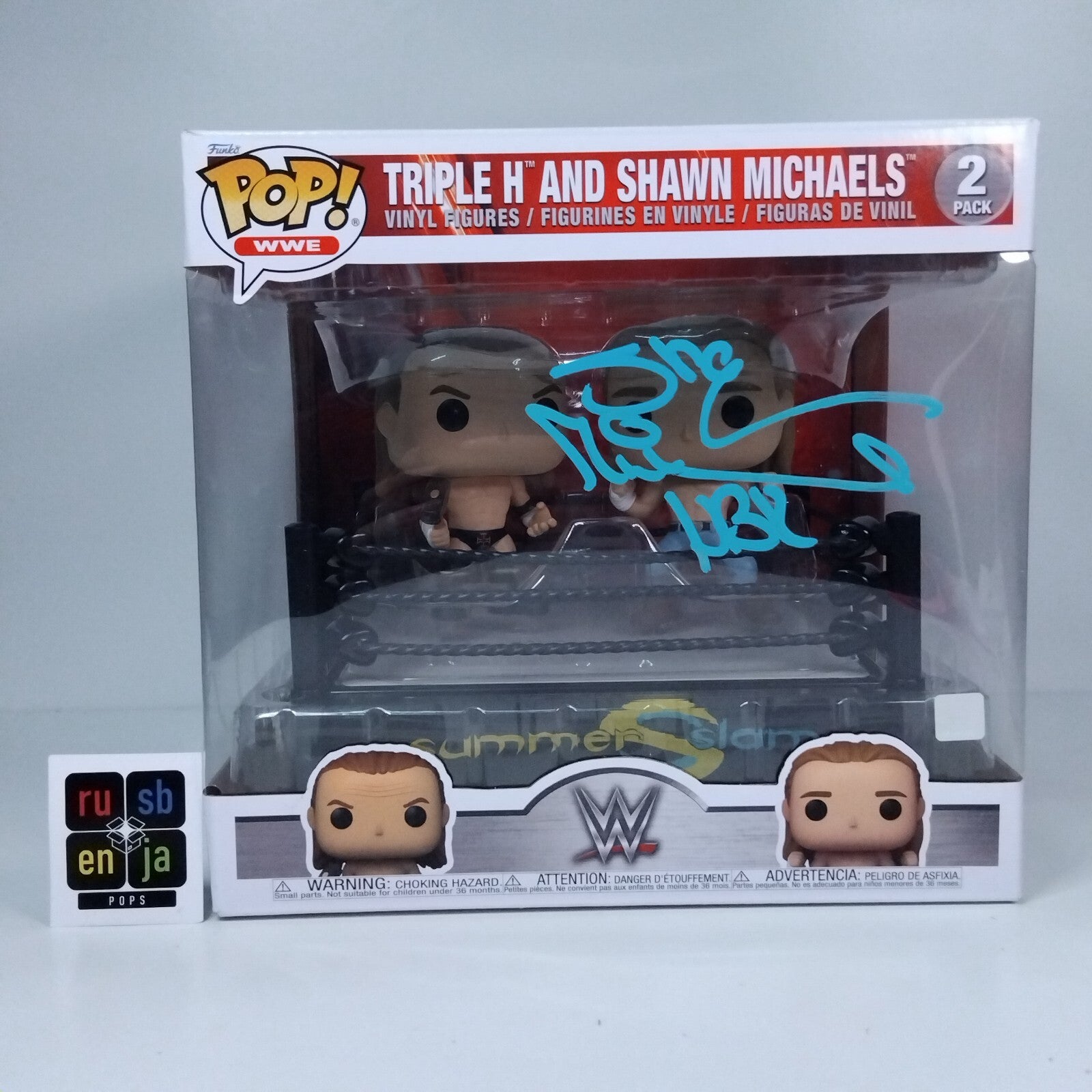 Funko Pop! WWE Triple H and Shawn Michaels - Shawn Michaels Signed COA 2 Pack