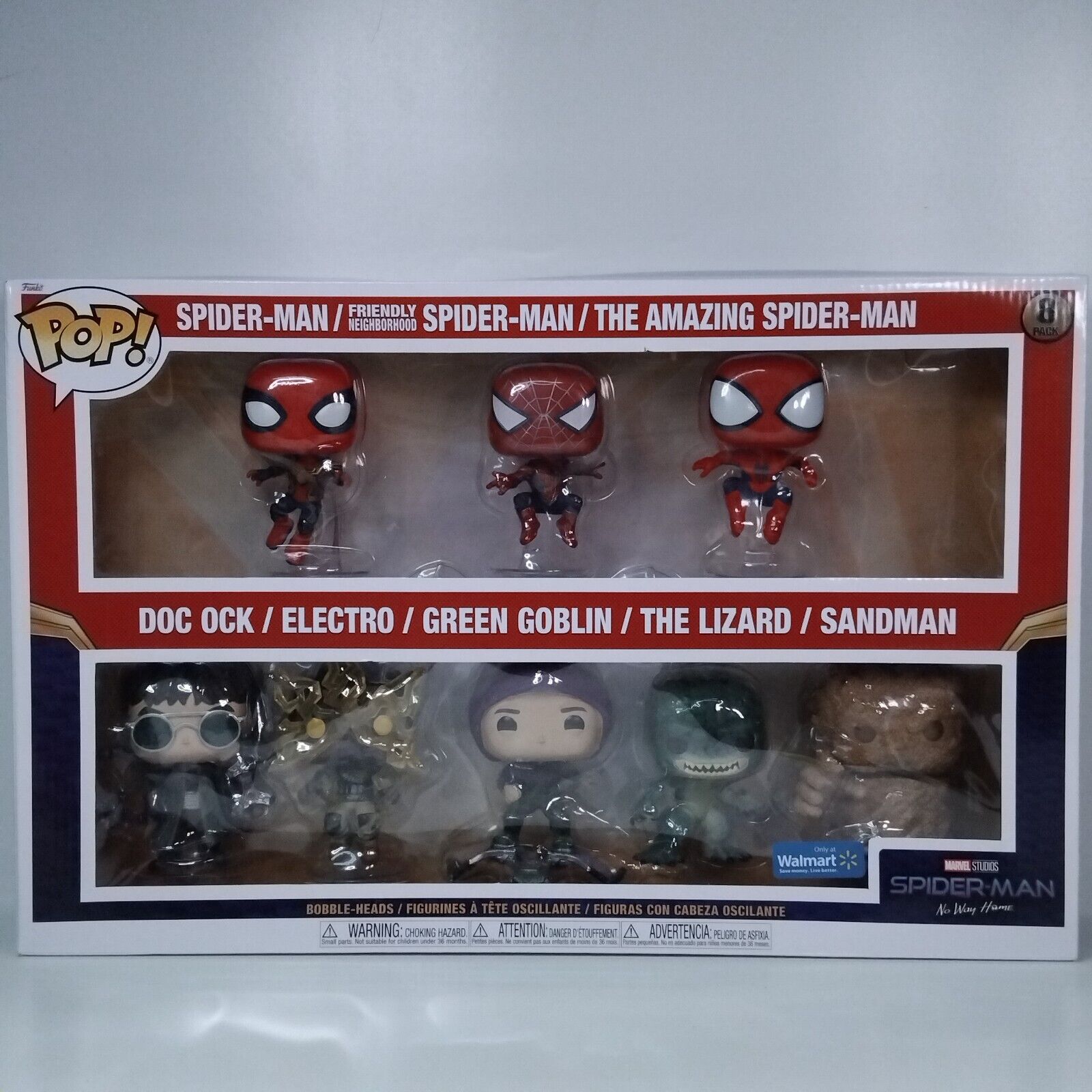 Funko Pop! Marvel Spider-Man No Way Home Walmart Exclusive 8 Pack CRACKED INSERT