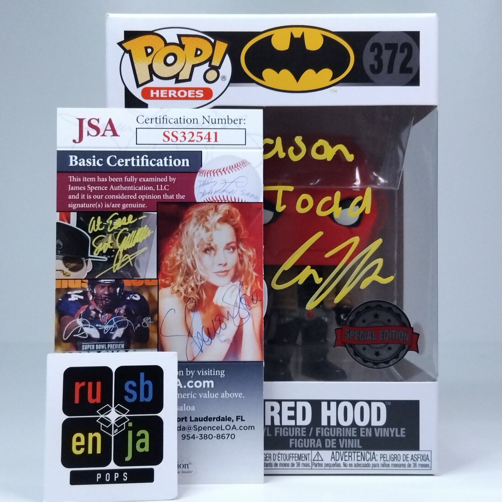 Funko Pop! DC Heroes Batman Red Hood Signed Curran Walters COA #372