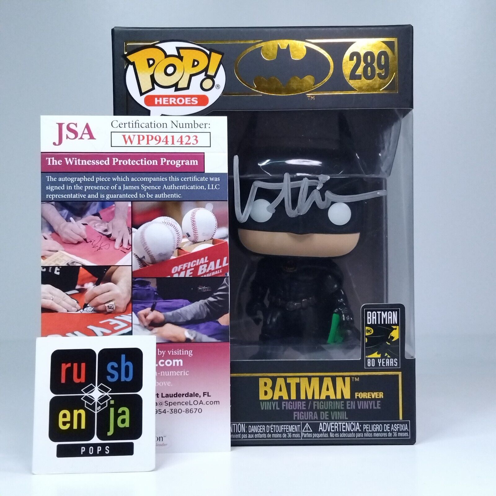 Funko Pop! DC Heroes Batman Signed Val Kilmer COA #289