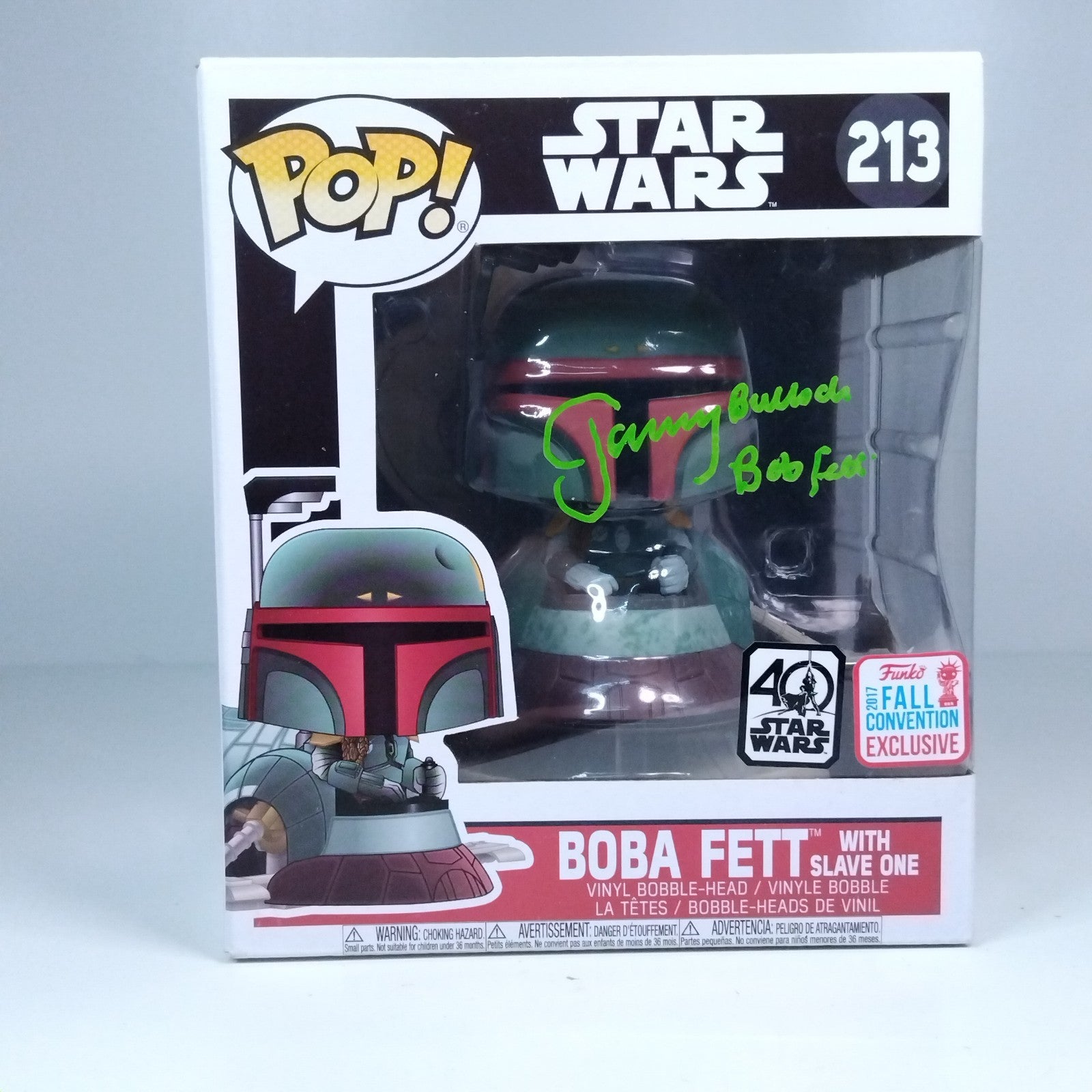 Funko Pop! Star Wars Boba Fett Slave One Signed Jeremy Bulloch COA #213