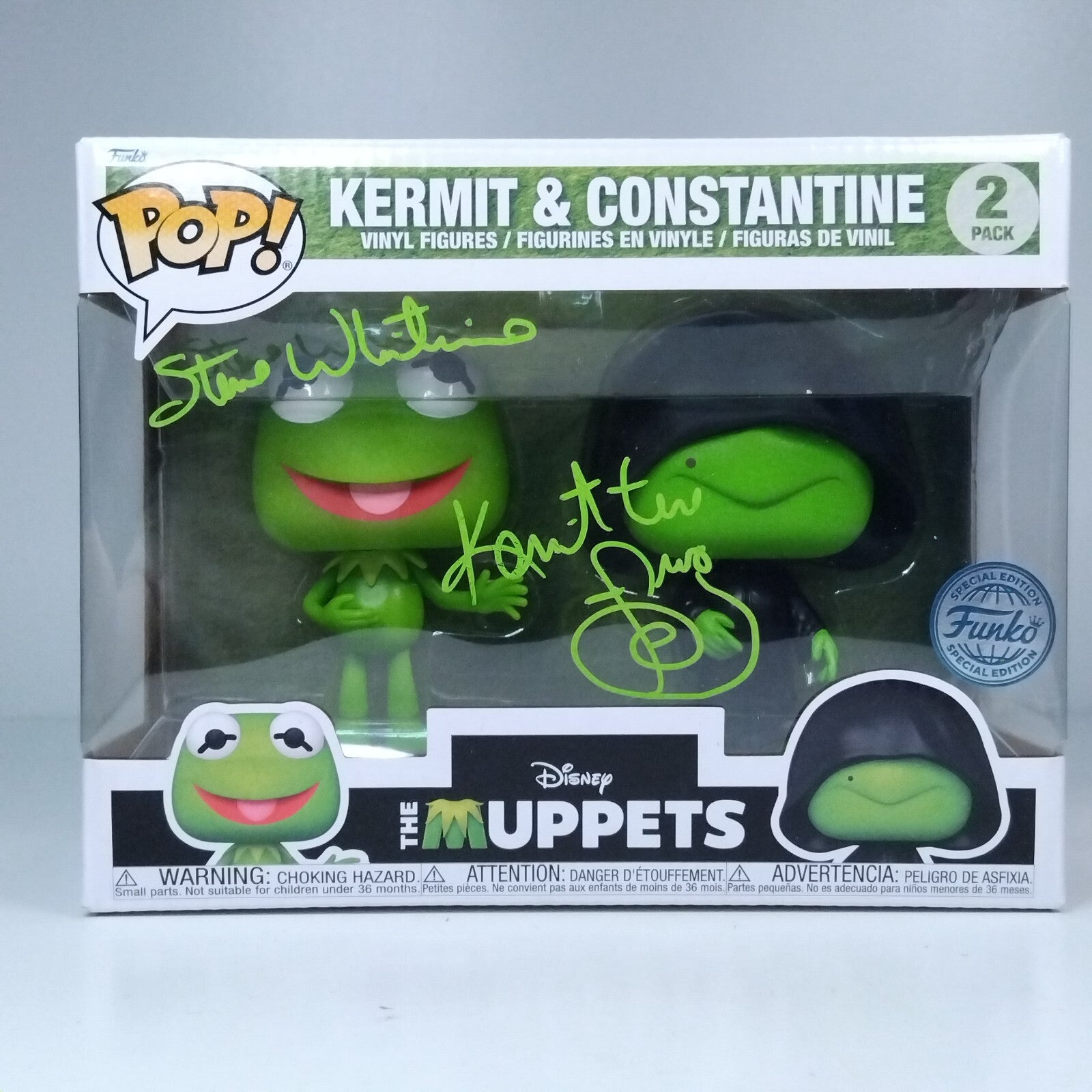 Funko Pop! Disney The Muppets Kermit & Constantine Signed Steve Whitmire 2 Pack