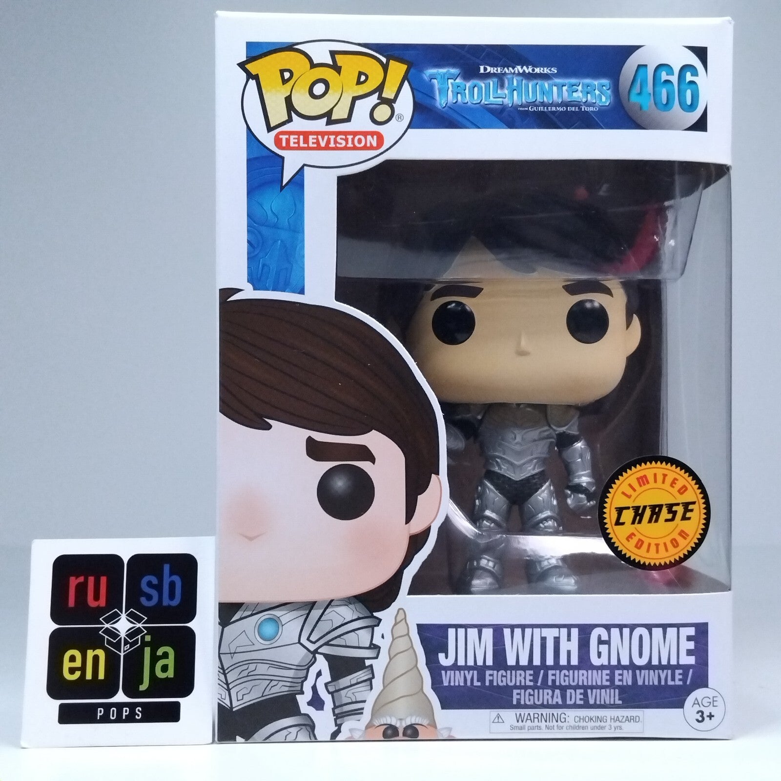 Funko Pop! TV Troll Hunters Jim With Gnome Chase #466