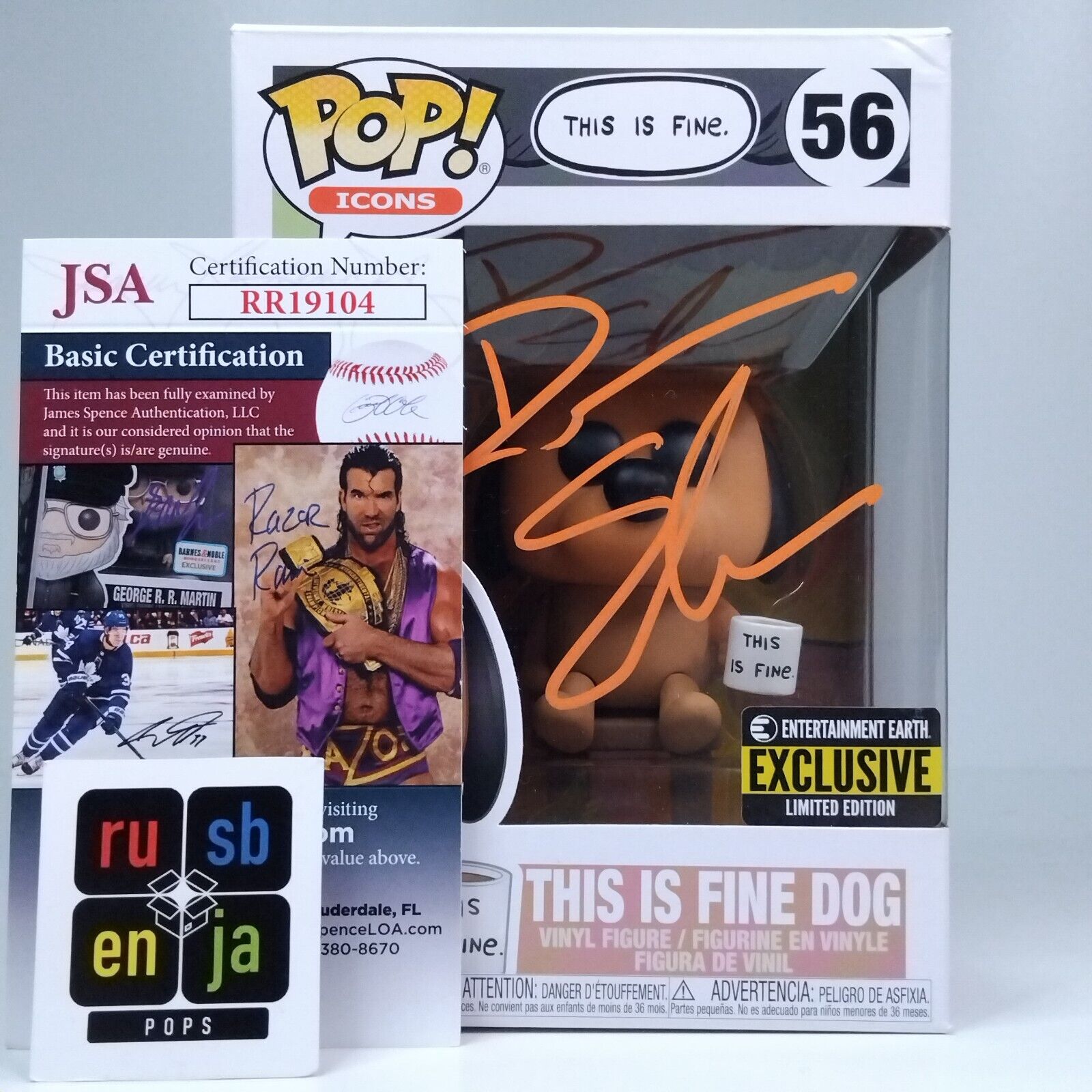 Funko Pop! Icons This is Fine Dog Signed Dana Snyder COA #56
