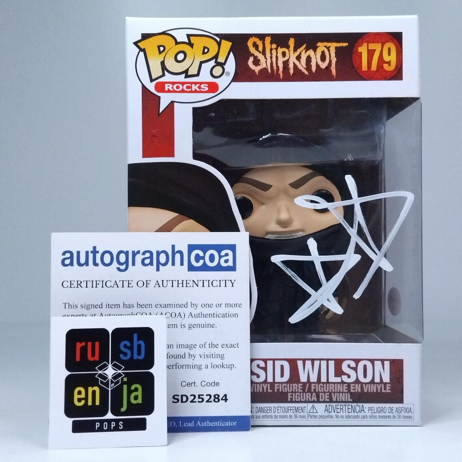 Funko Pop! Rocks Music Slipknot Sid Wilson Signed COA #179 WS