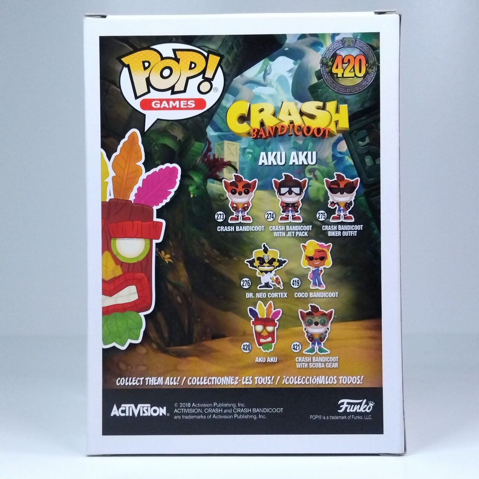 Funko Pop! Games Crash Bandicoot Aku Aku Signed Greg Eagles COA #420