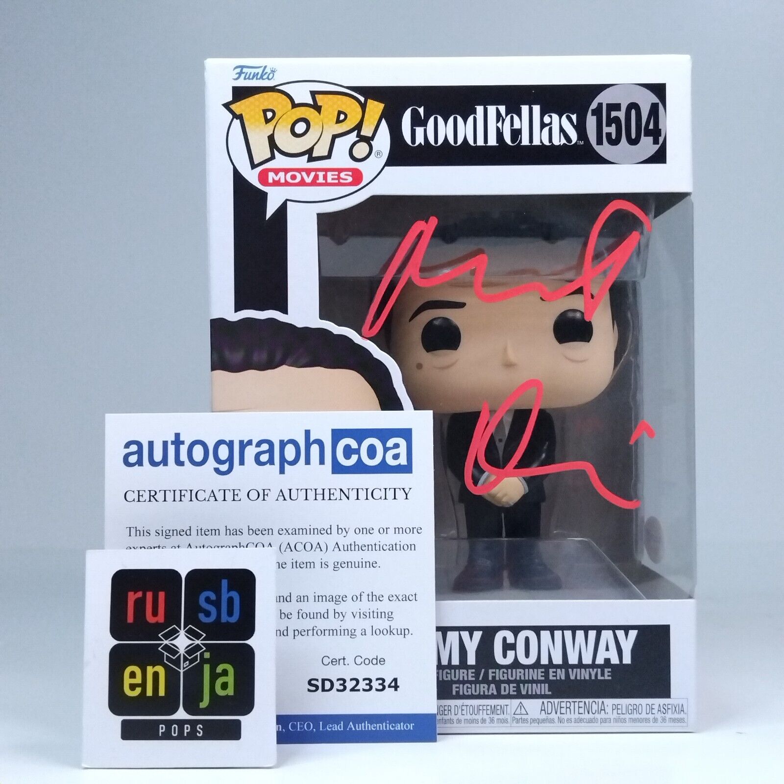 Funko Pop! Movies Goodfellas Jimmy Conway Signed Robert De Niro + COA #1862