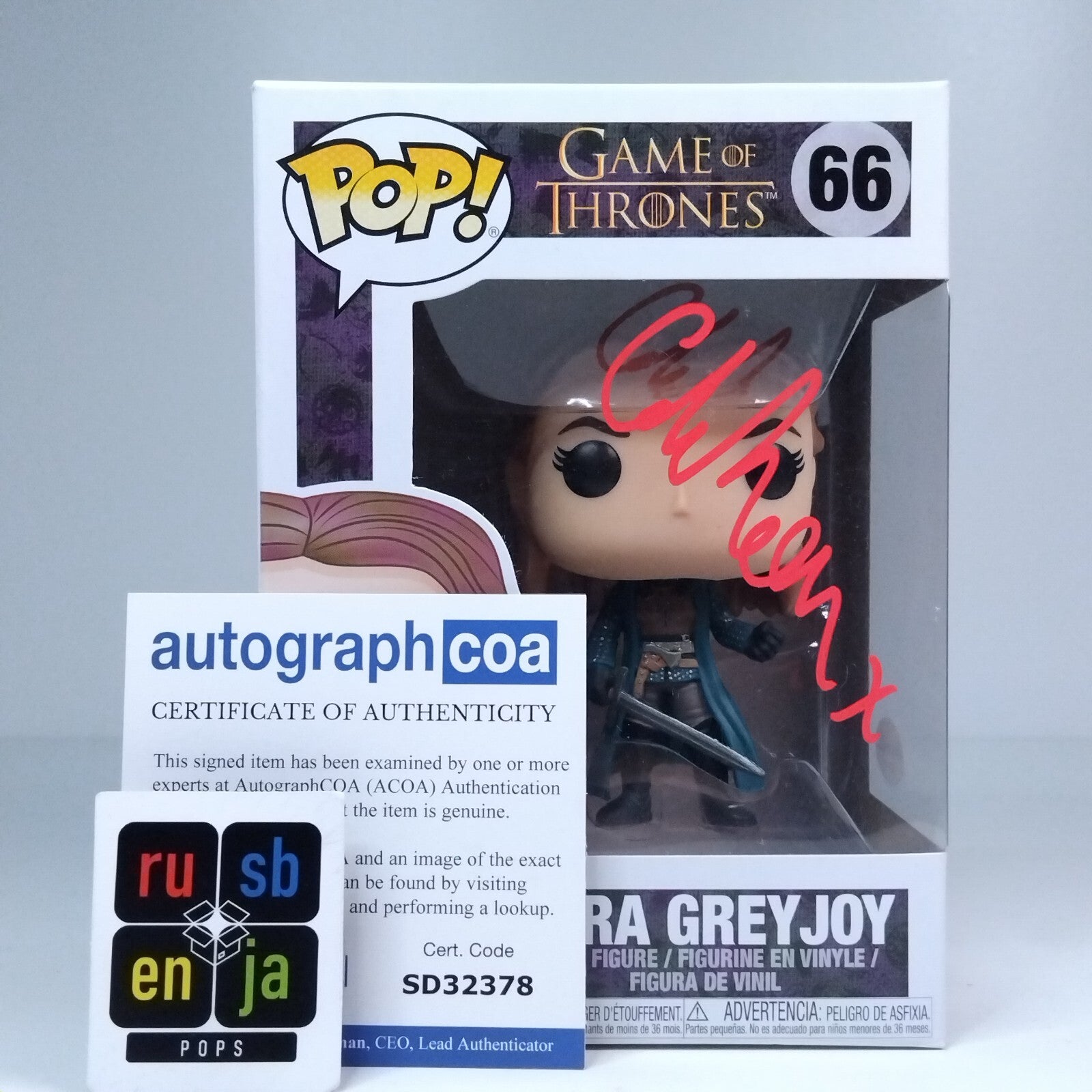 Funko Pop! TV Game of Thrones - Yara Greyjoy Signed Gemma Whelan COA #66 WS