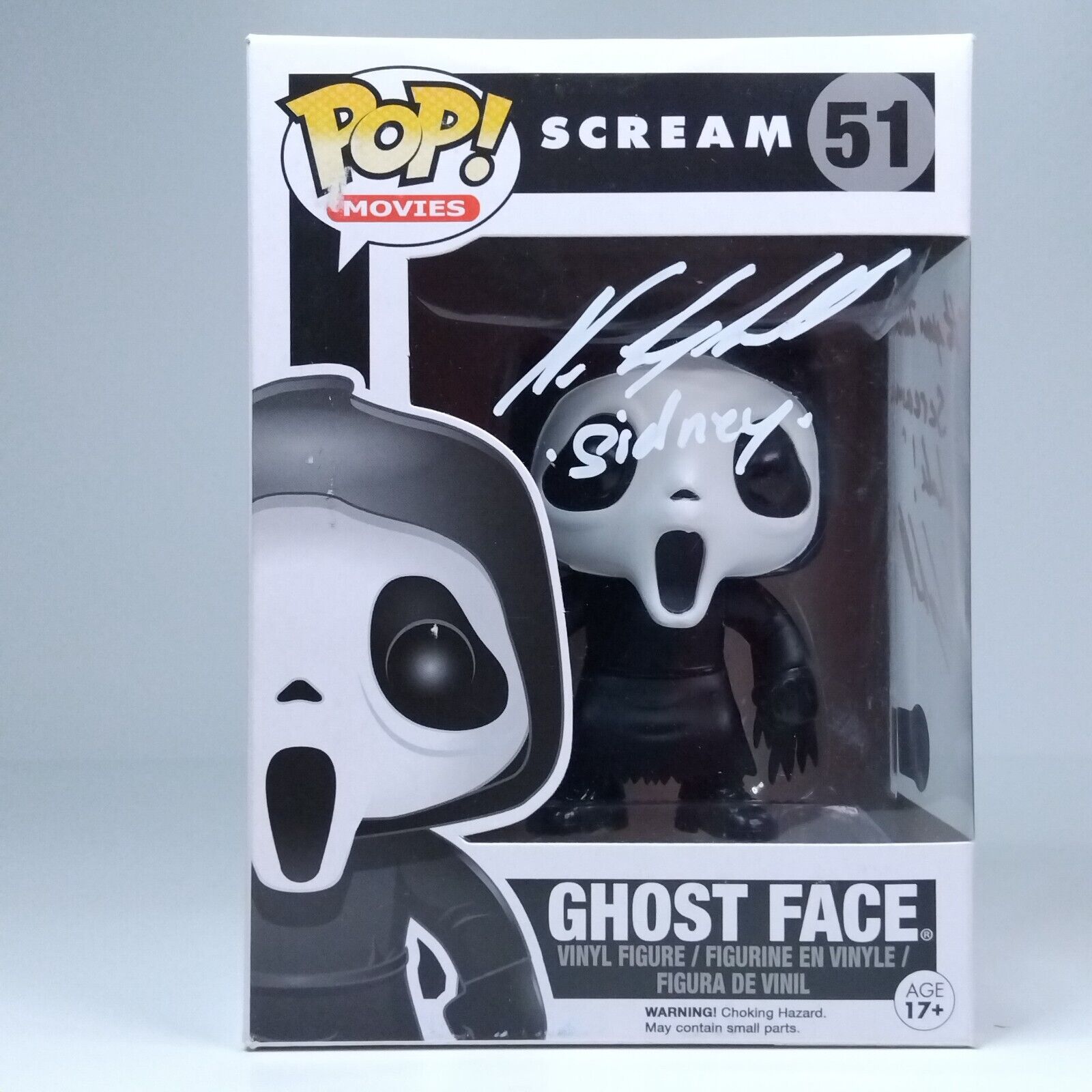Funko Pop! Movies Horror Scream Ghost Face Signed & Quoted Neve Campbell COA #51