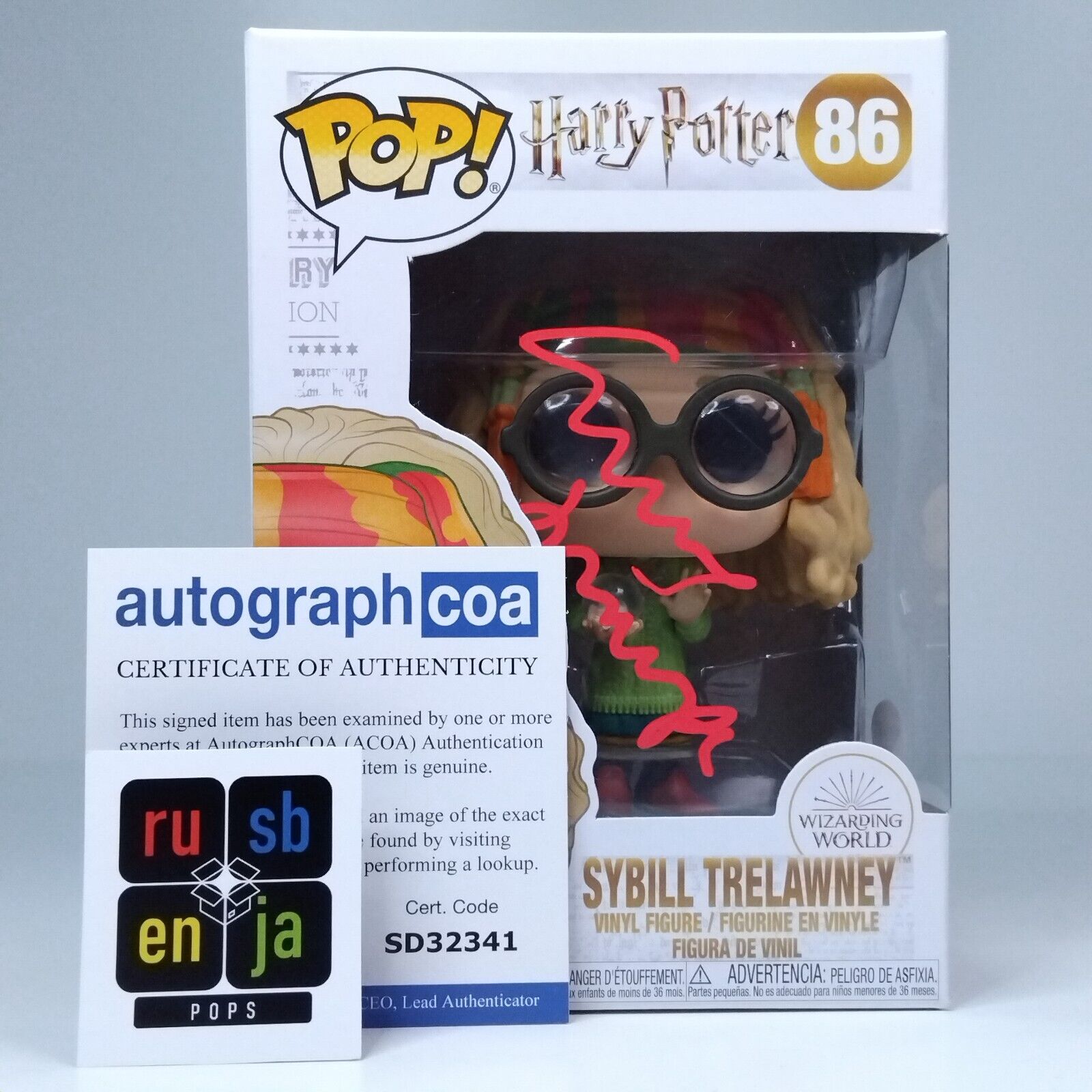 Funko Pop! Harry Potter Sybill Trelawney Signed Emma Thompson w/COA #86 WS