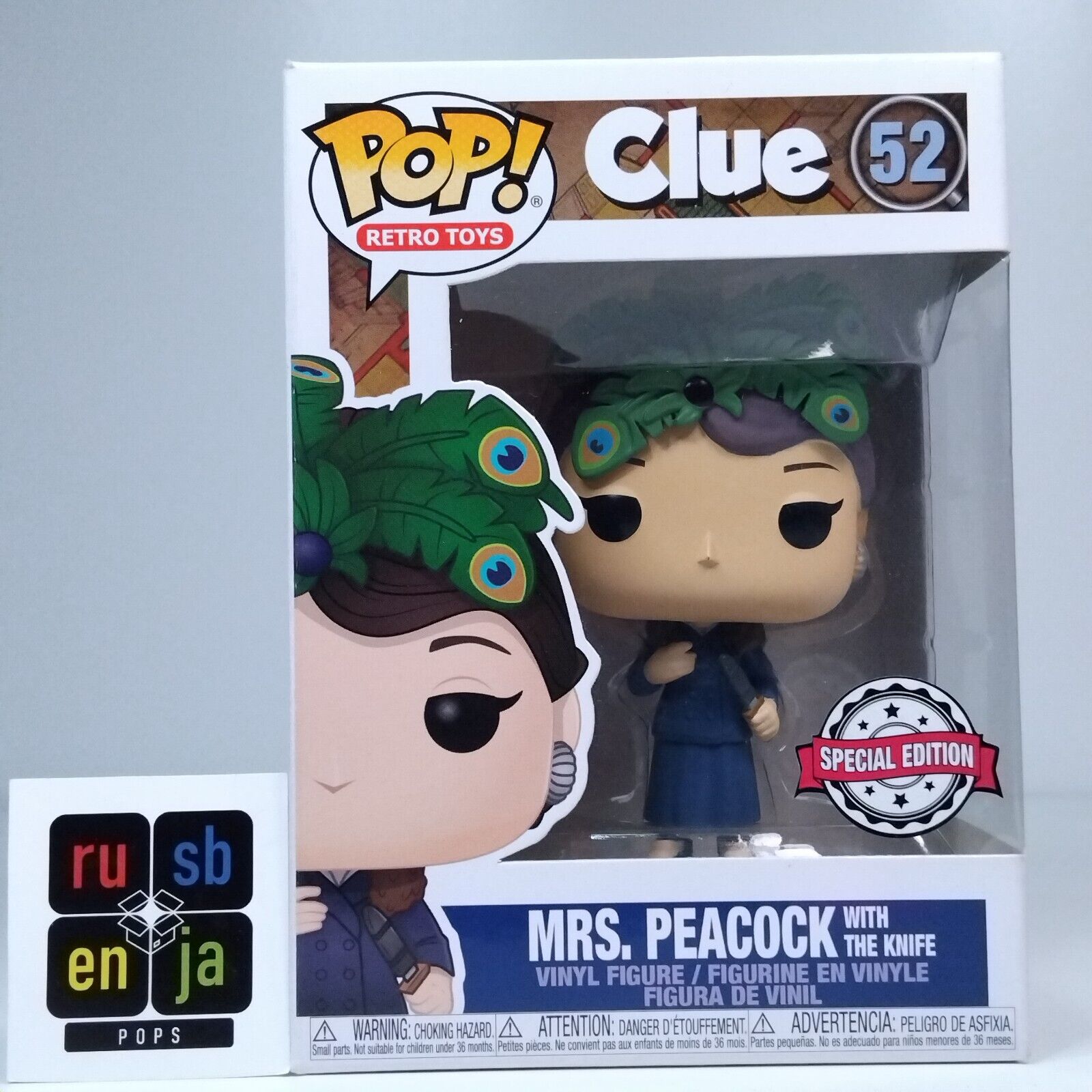 Funko Pop! Retro Toys Games Clue Cluedo Mrs Peacock with the Knife #52