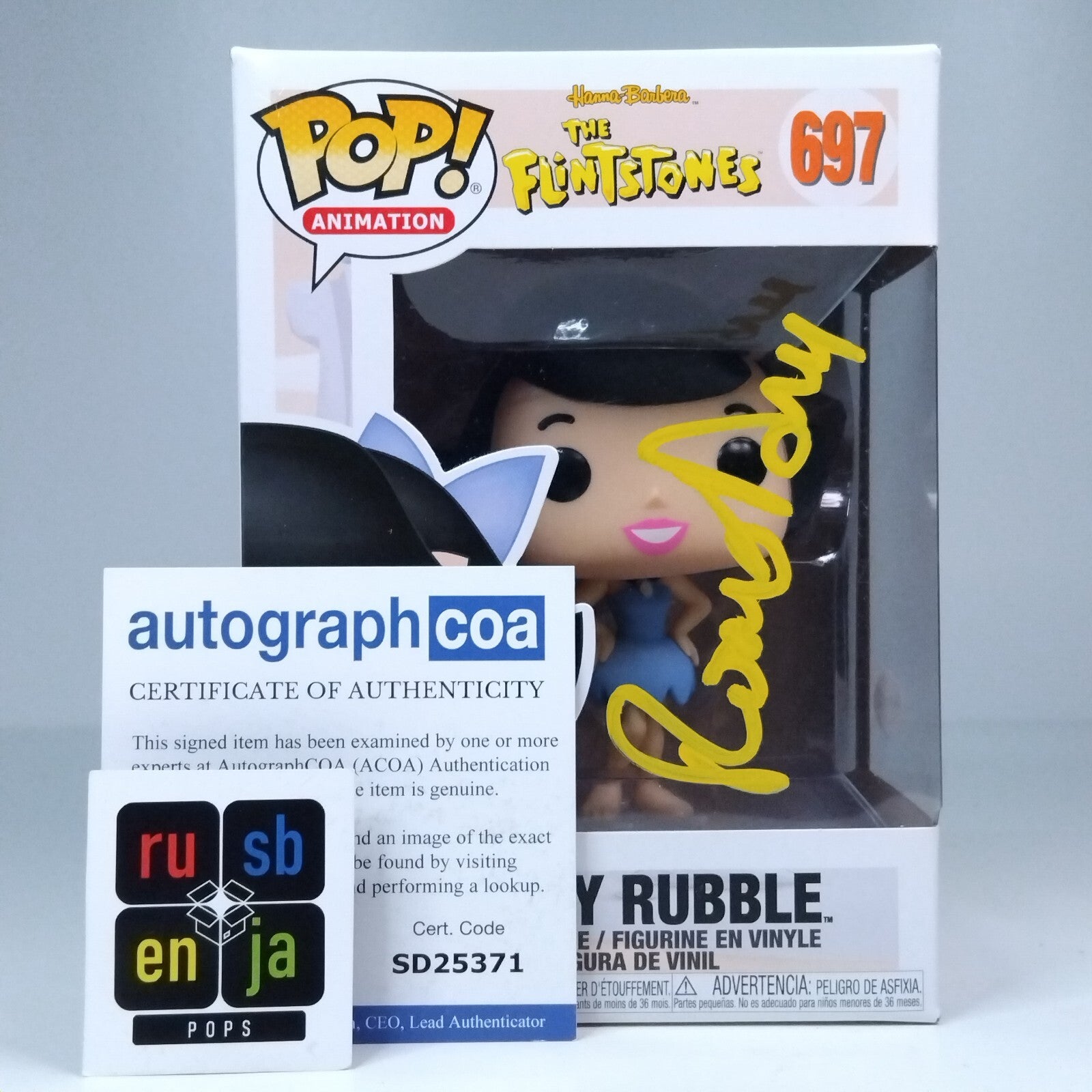 Funko Pop! Animation Flintstones Betty Rubble Signed Rosie O'Donnell COA #697 WS