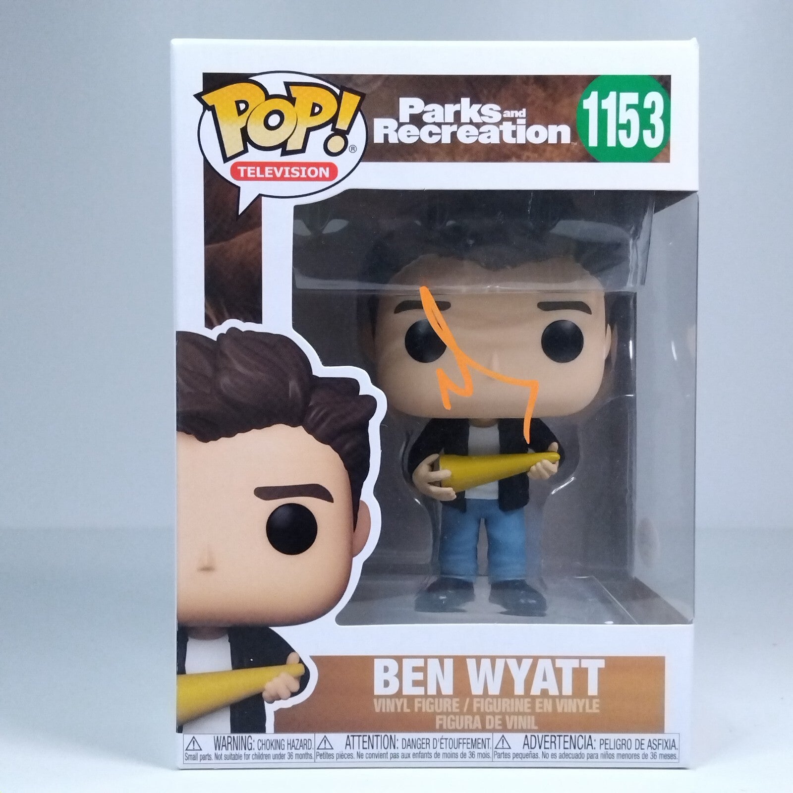 Funko Pop! TV Parks and Recreation Ben Wyatt Signed Adam Scott COA #1153 WS