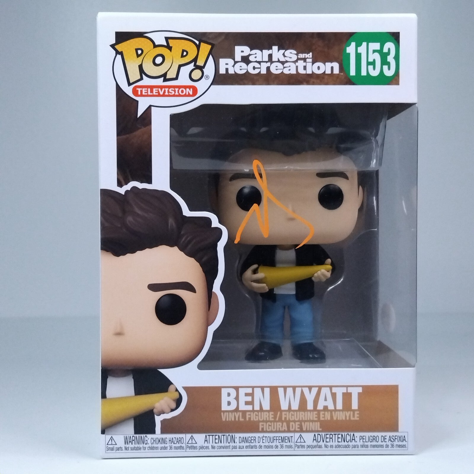 Funko Pop! TV - Parks and Recreation Ben Wyatt Signed Adam Scott COA #1153 WS
