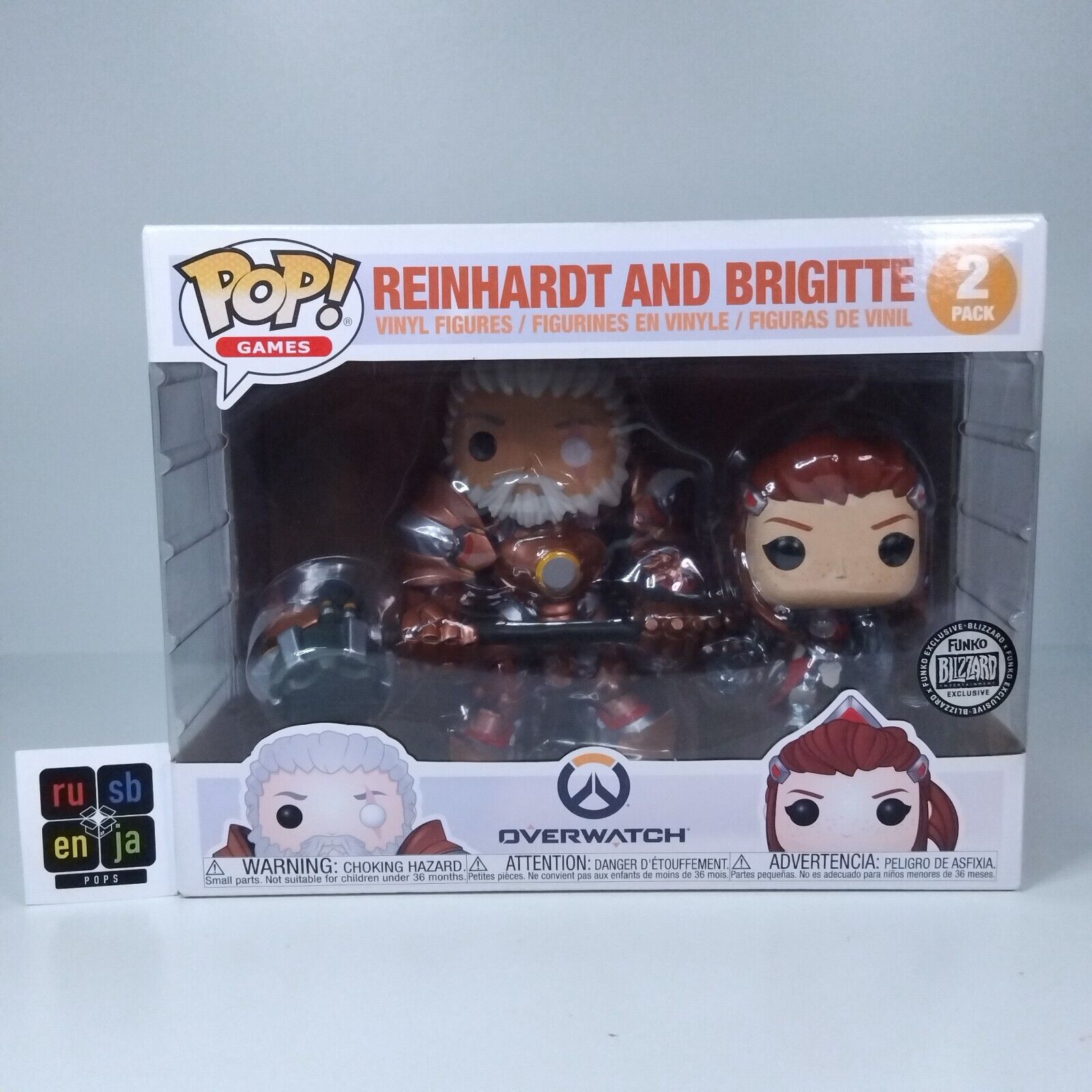 Funko Pop! Games Overwatch Reinhardt and Brigitte Blizzard Exclusive 2 Pack
