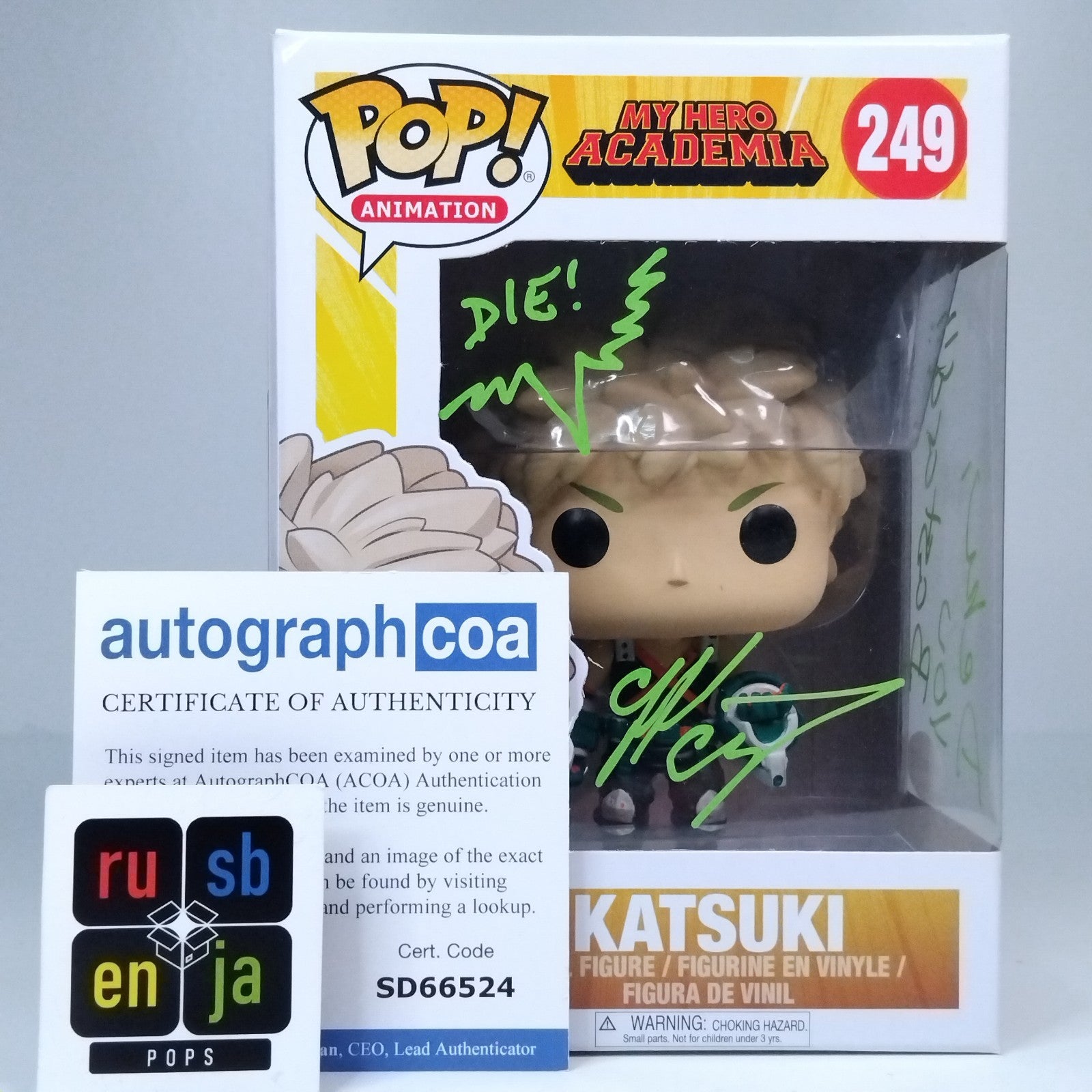 Funko Pop! Anime MHA MY Hero Academia Katsuki Signed Clifford Chapin Quote #249