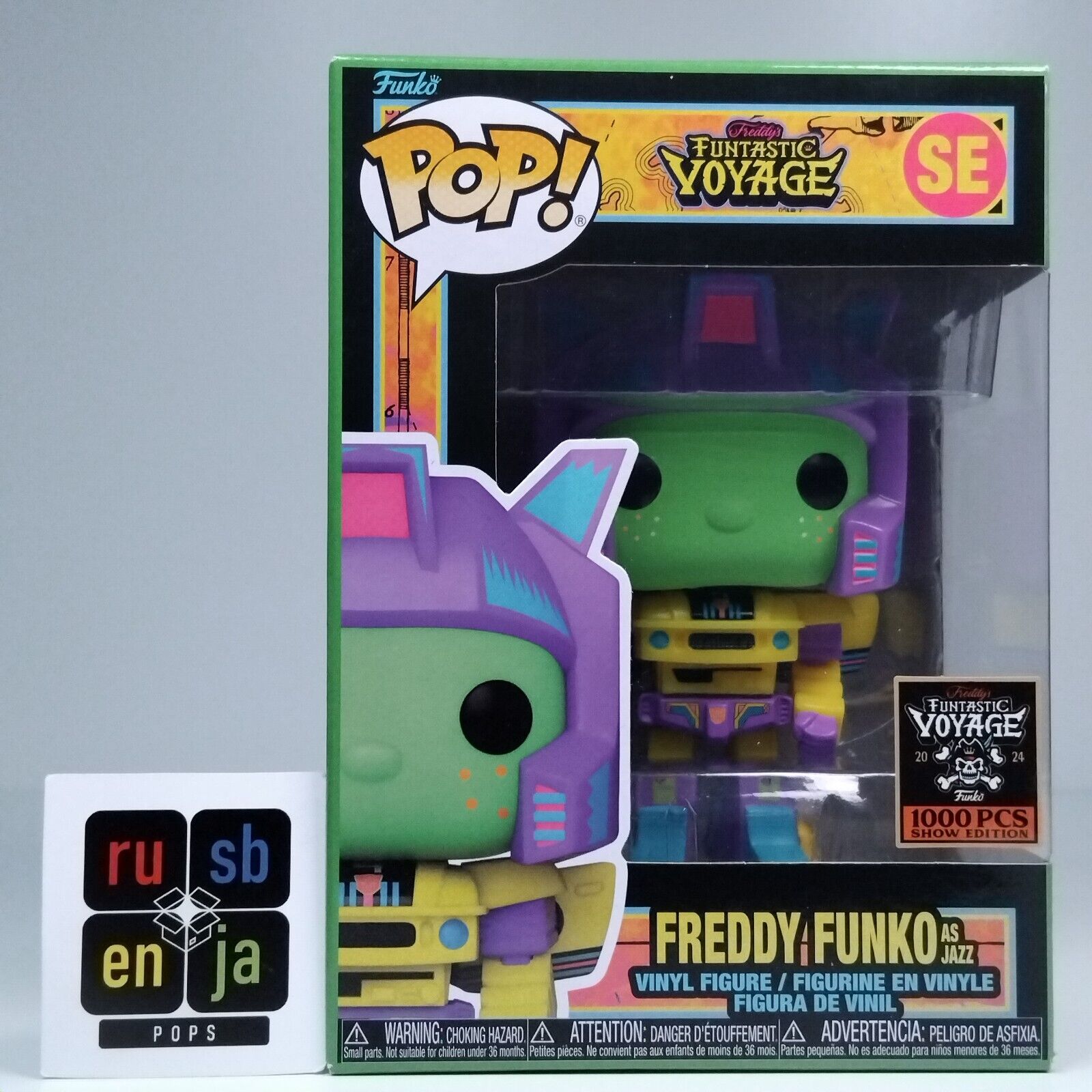 Funko Pop! Retro Movies Transformers Blacklight Freddy Funko as Jazz 1,000 #SE