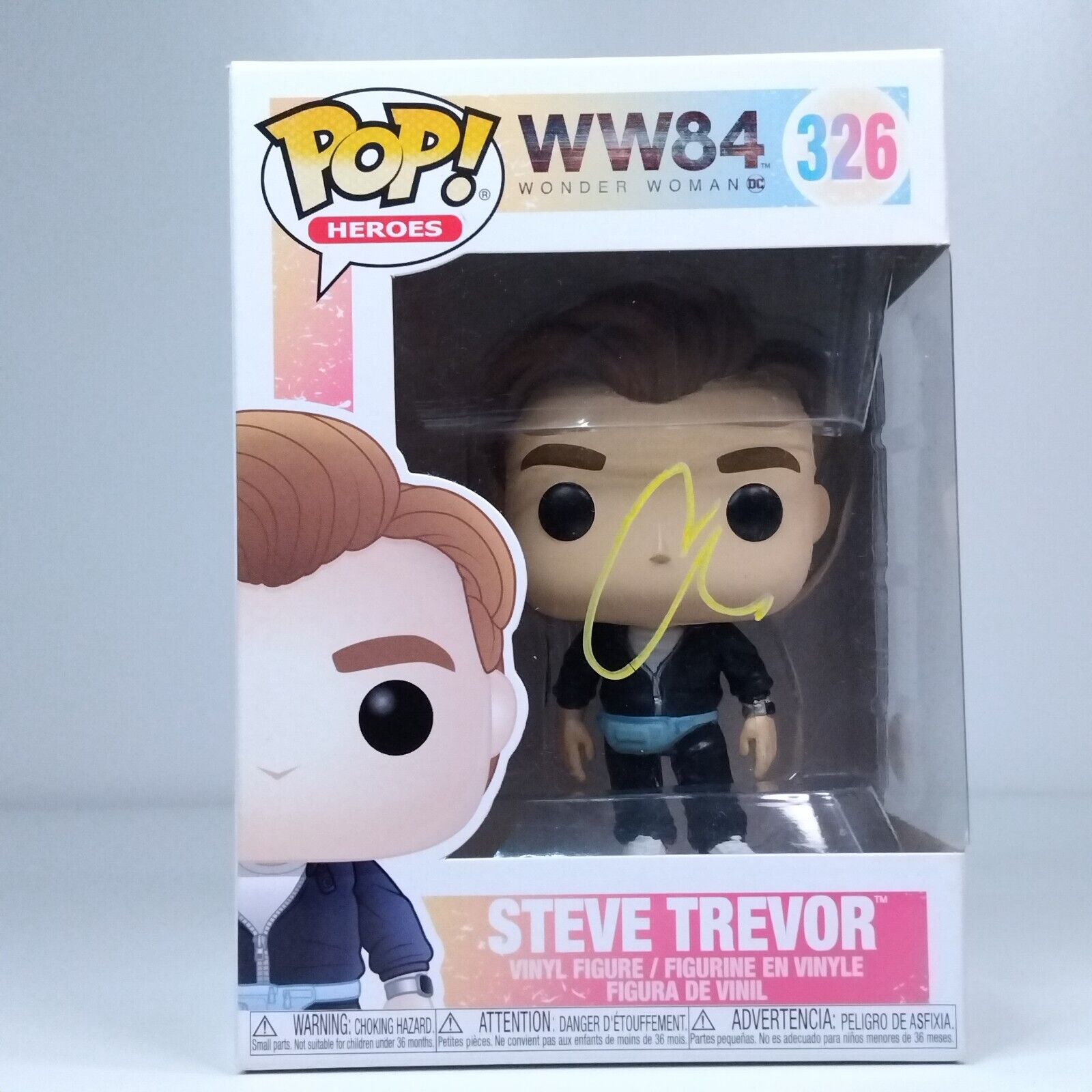 Funko Pop! DC Heroes Wonder Woman Steve Trevor Signed Chris Pine COA #326 WS