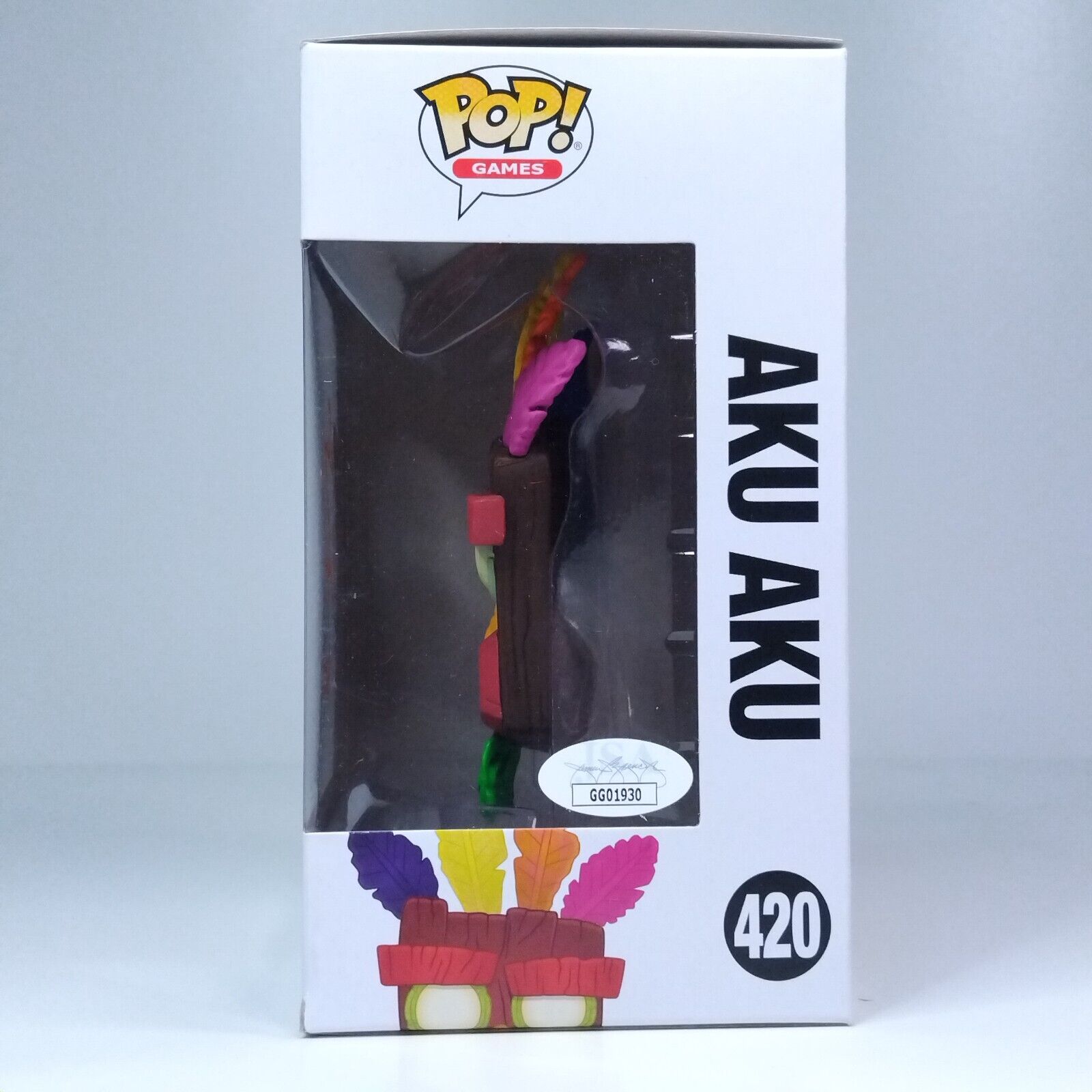 Funko Pop! Games Crash Bandicoot Aku Aku Signed Greg Eagles COA #420