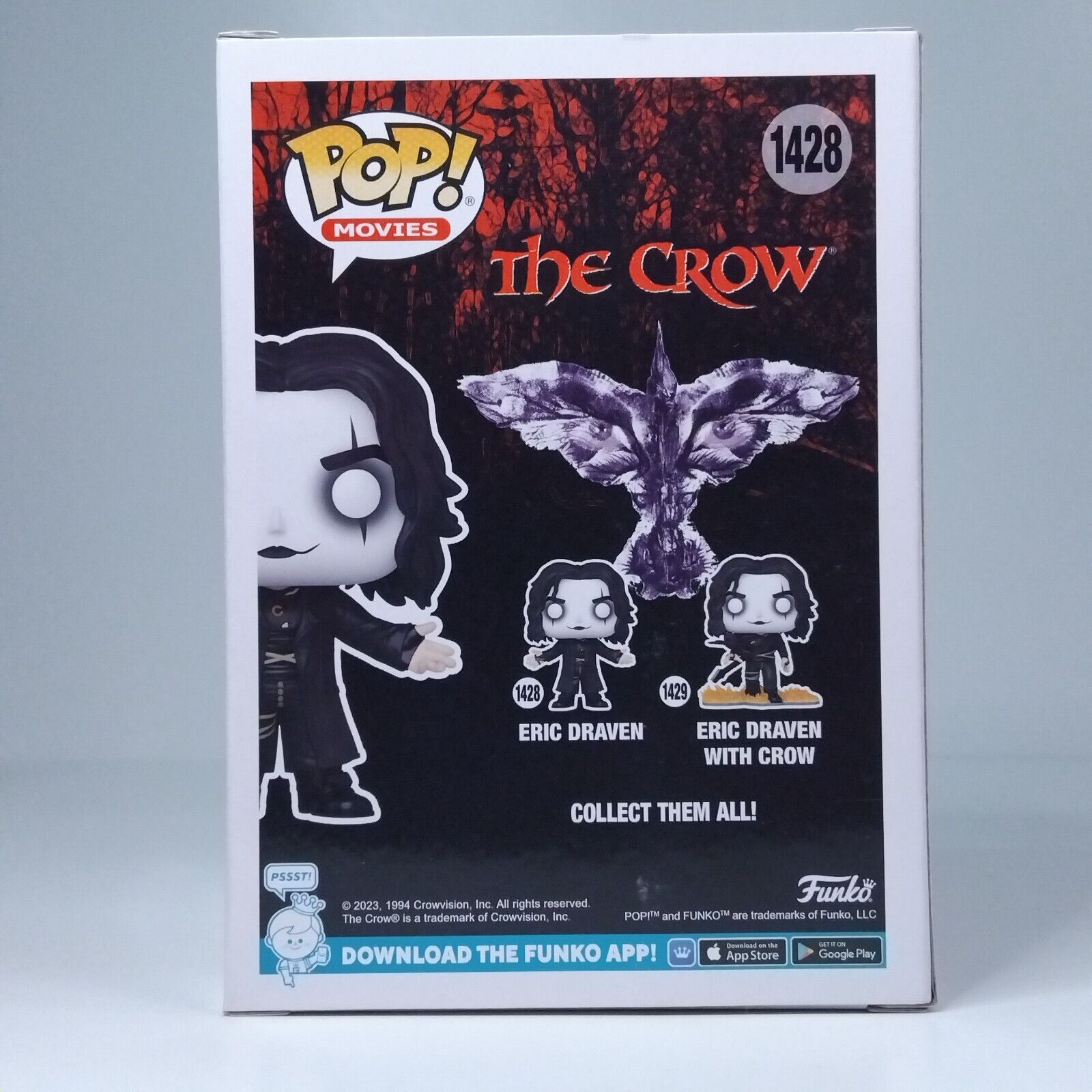 Funko Pop! Movies Horror The Crow Eric Draven Signed James O'Barr COA #1428