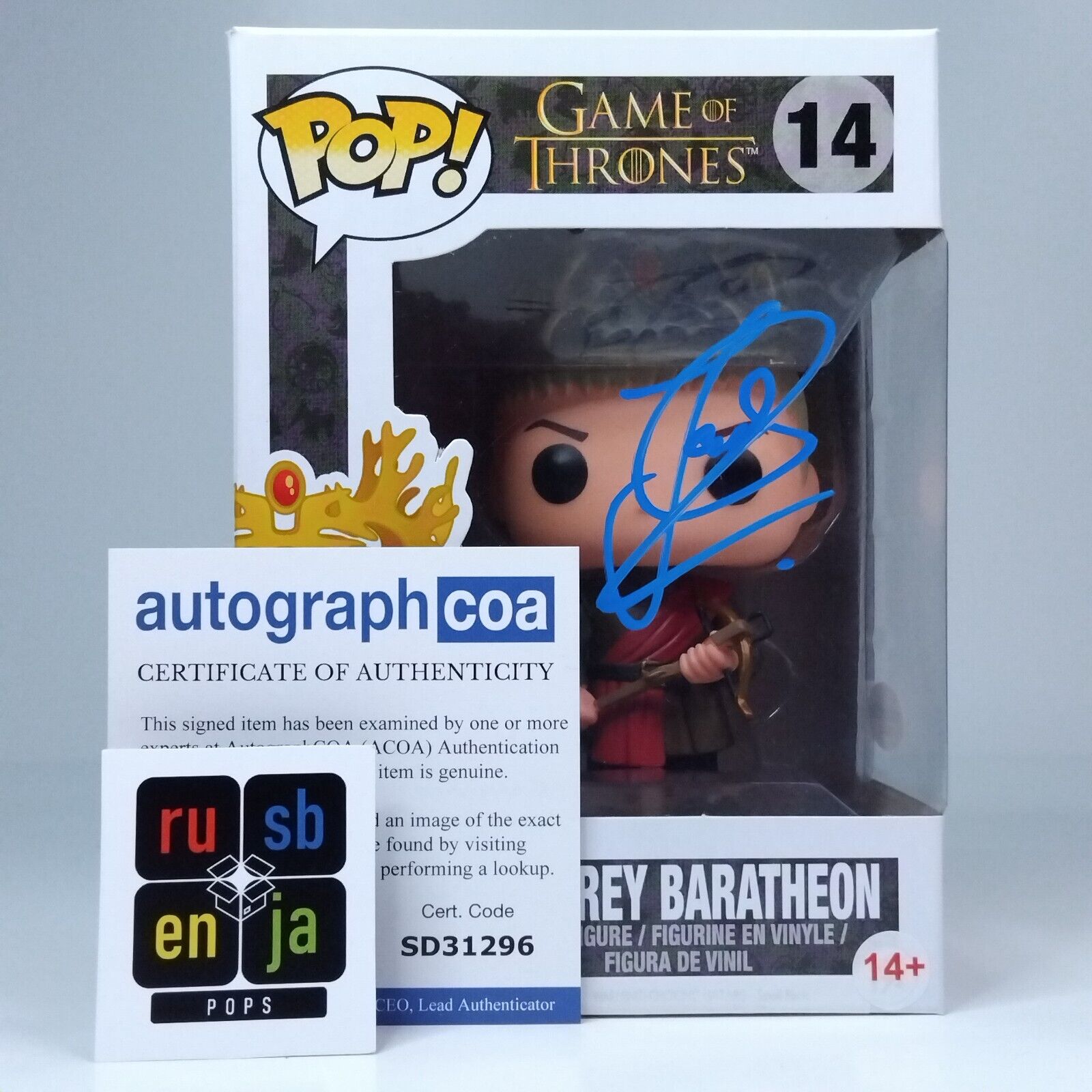 Funko Pop! TV Game of Thrones Joffrey Baratheon Signed Jack Gleeson COA #14 WS