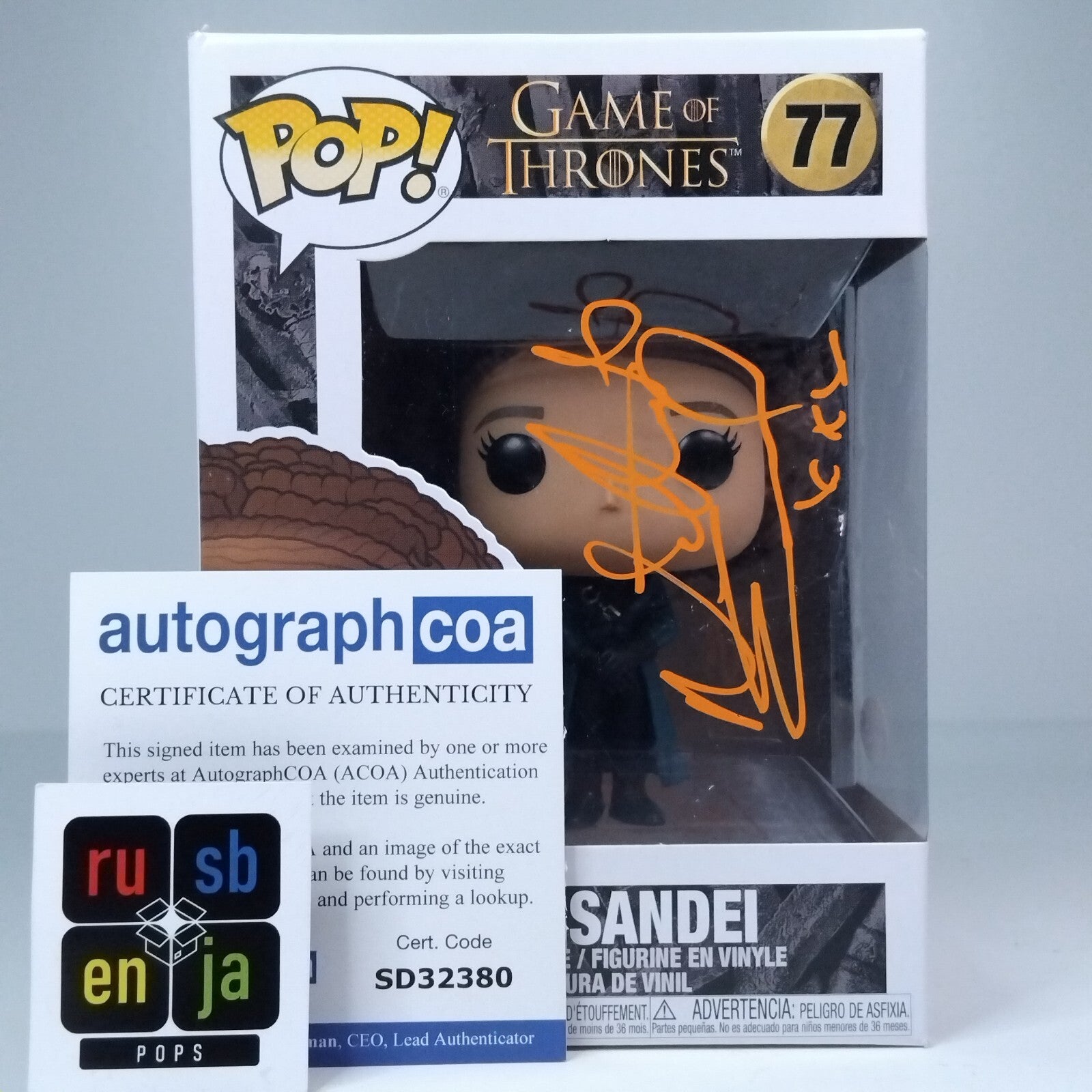 Funko Pop! TV - Game of Thrones Missandei Signed Nathalie Emmanuel COA #77 WS