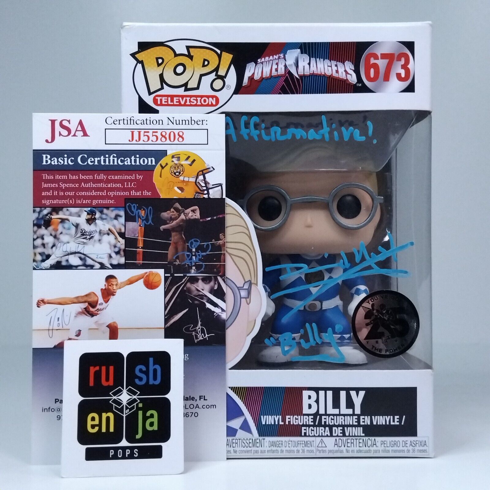 Funko Pop! TV Retro Power Rangers Billy Signed w/Quote David Yost COA #673
