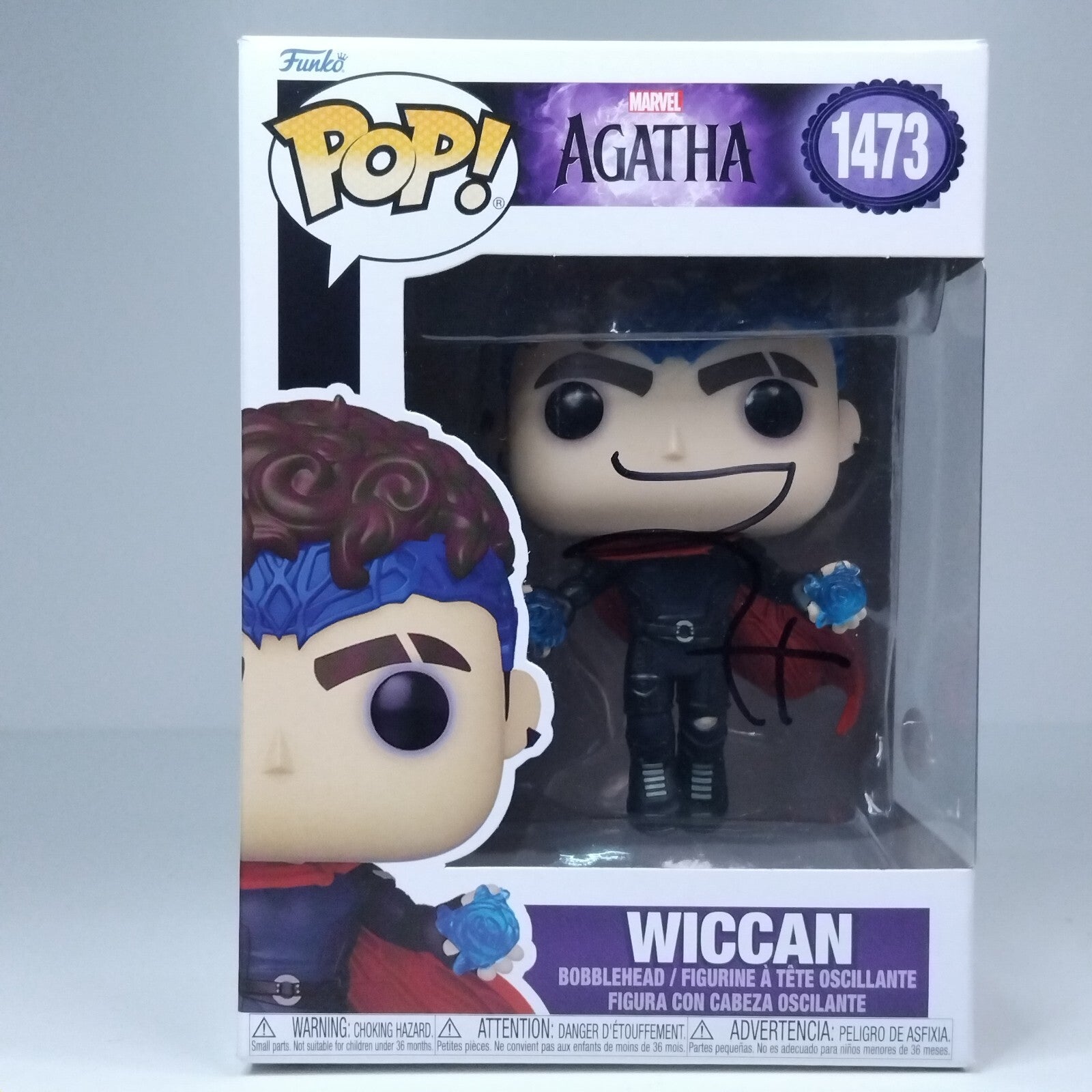 Funko Pop! Marvel Agatha Wiccan Signed Joe Locke COA #1473 WS
