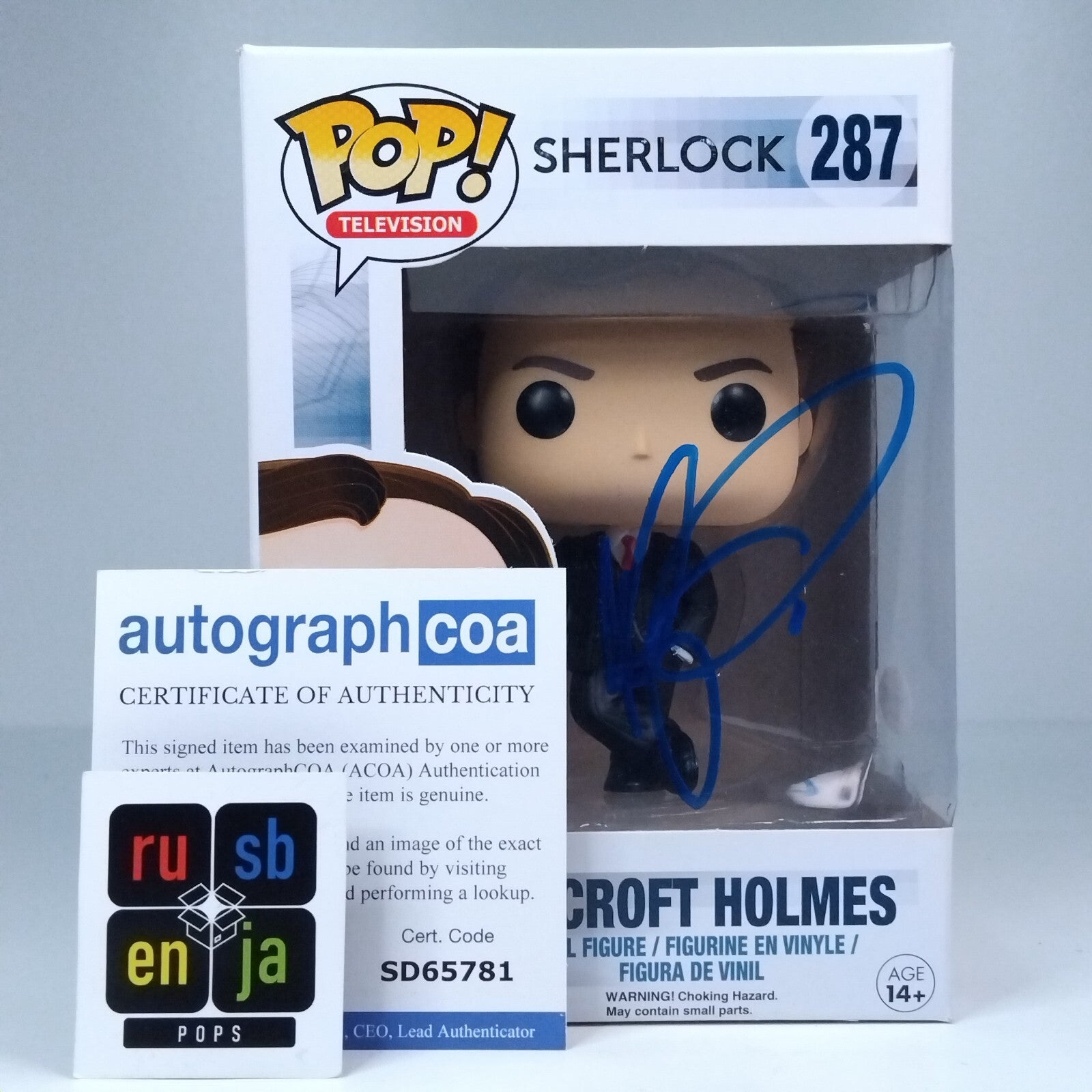 Funko Pop! TV Sherlock Mycroft Holmes Signed Mark Gatiss COA #287 WS