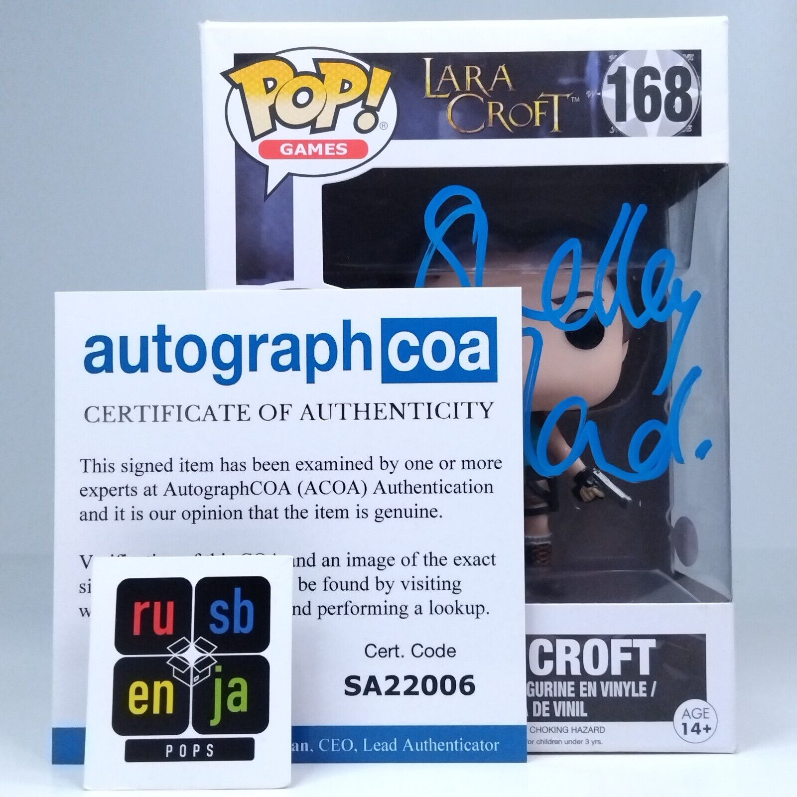 Funko Pop! Games Lara Croft Signed Shelley Blond Voice Actor 1996 COA #168