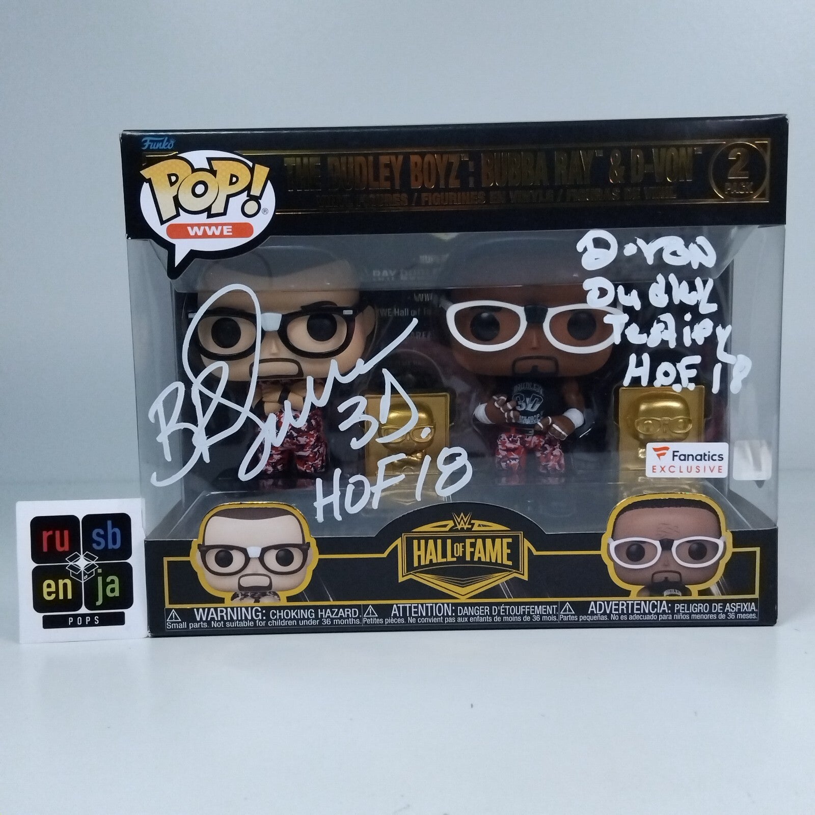 Funko Pop! WWE The Dudley Boyz Bubba Ray & D-Von Dual Signed w/COA 2 Pack