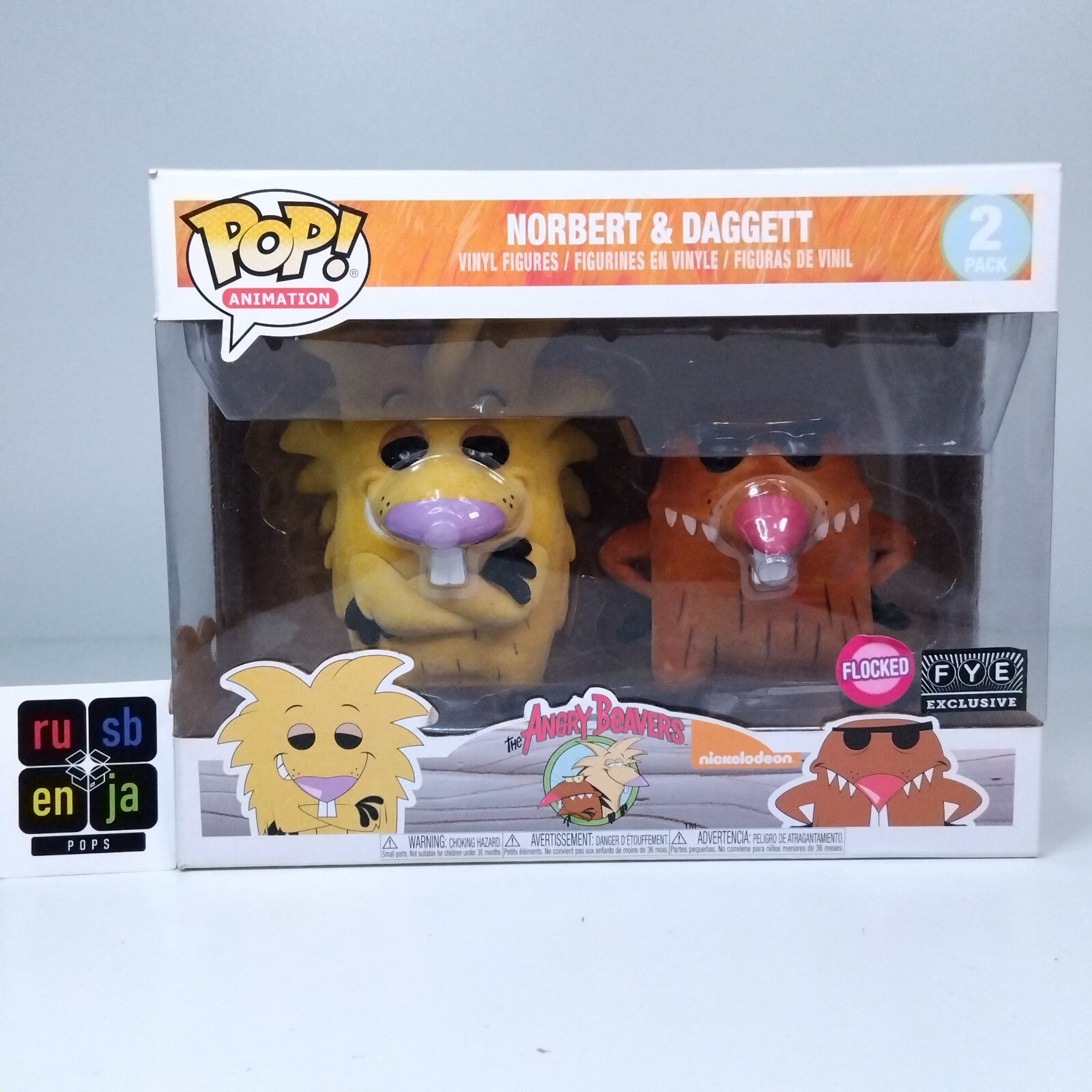 Funko Pop! Animation Angry Beavers Norbert & Daggett Flocked 2 Pack Exclusive