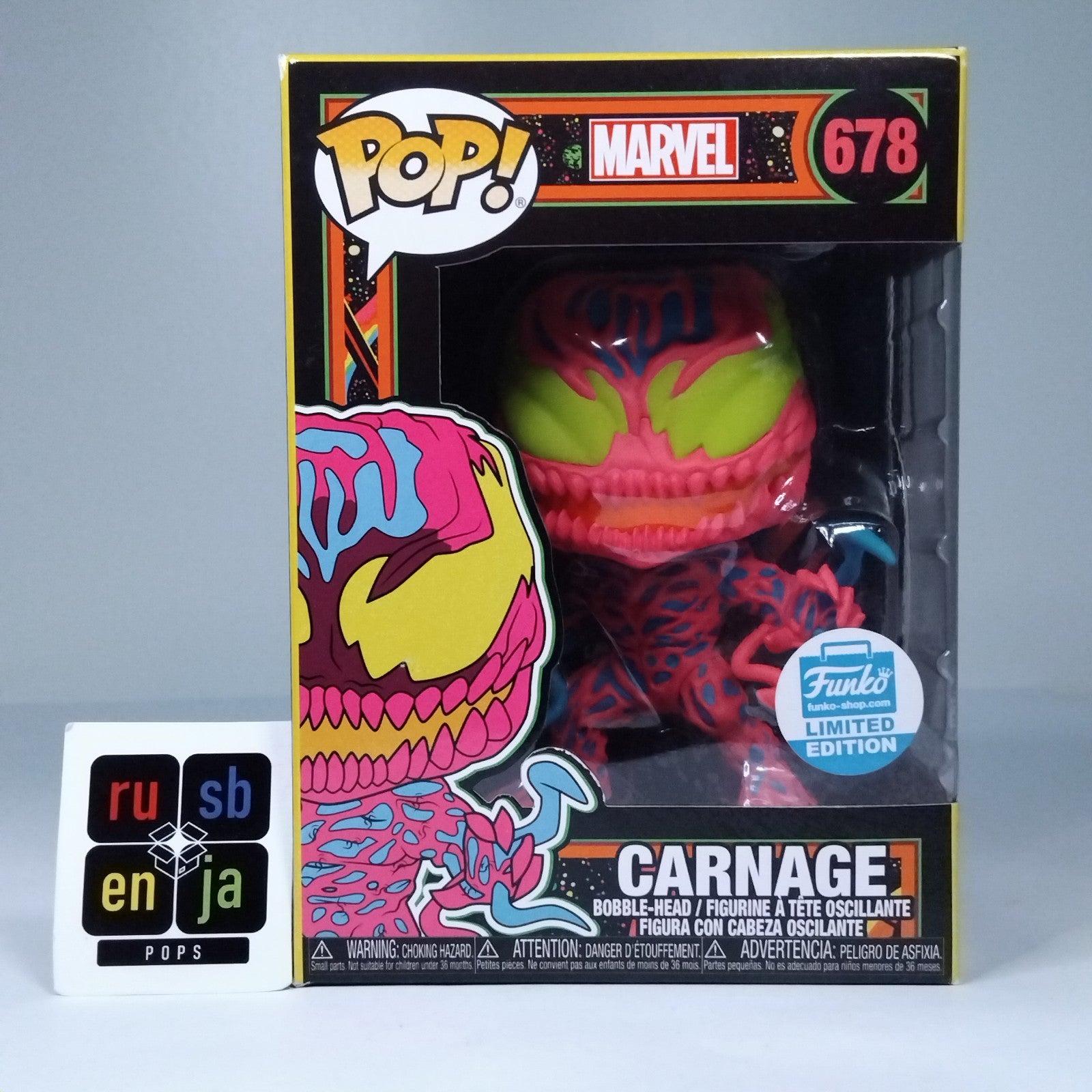 Funko Pop! Marvel Blacklight Carnage Limited Edition #678