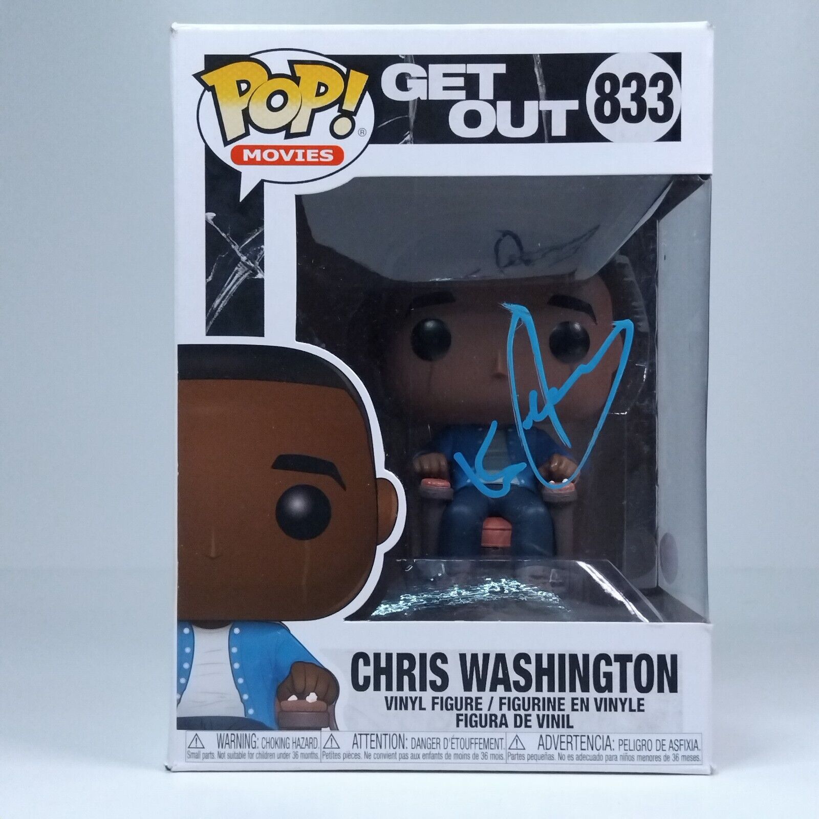 Funko Pop! Movies Get Out Chris Washington Signed Daniel Kaluuya COA #833 WS