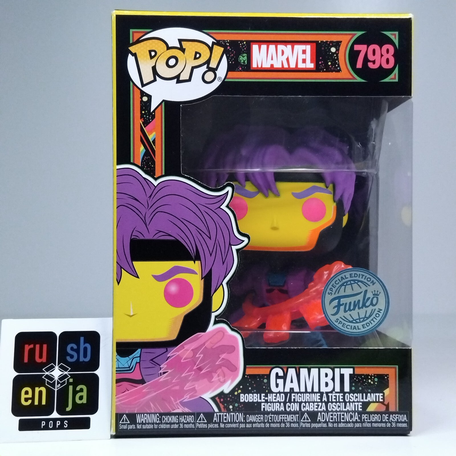 Funko Pop! Marvel Blacklight X-Men Gambit Special Edition #798