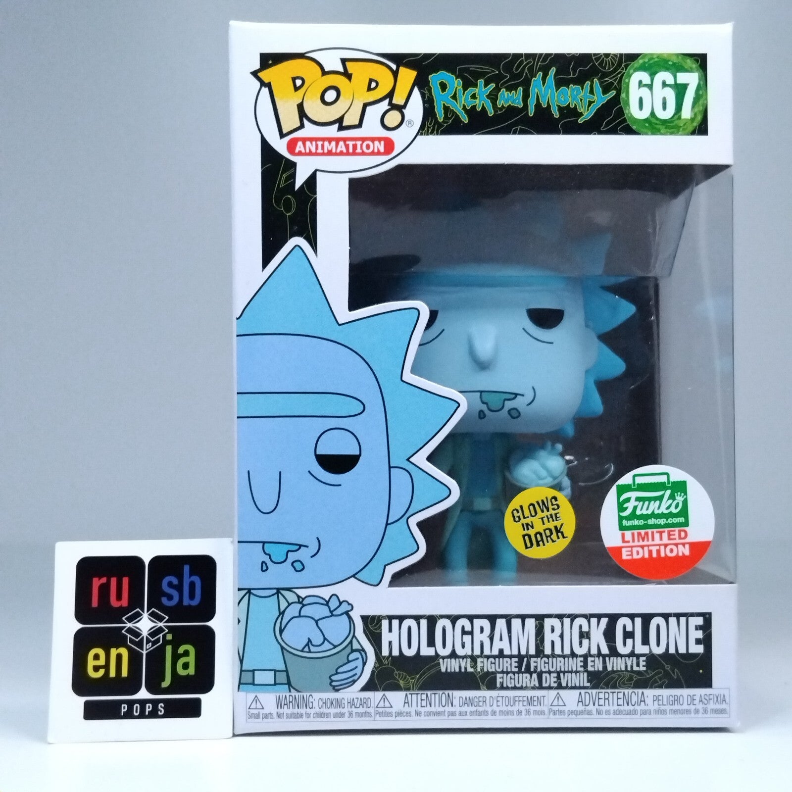Funko Pop! Animation Rick and Morty - Hologram Rick Clone Glows Limited #667