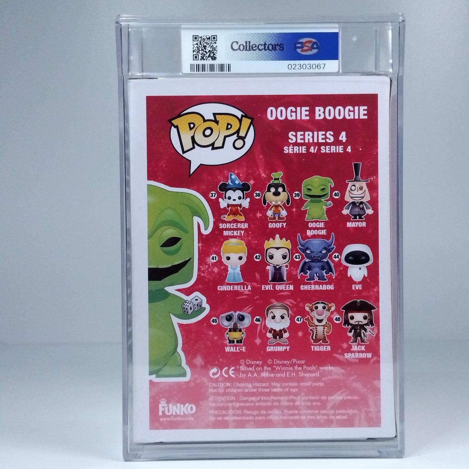 Funko Pop! Disney Oogie Boogie Glows 480 Pcs Signed Ken Page PSA Graded 8.5 #39