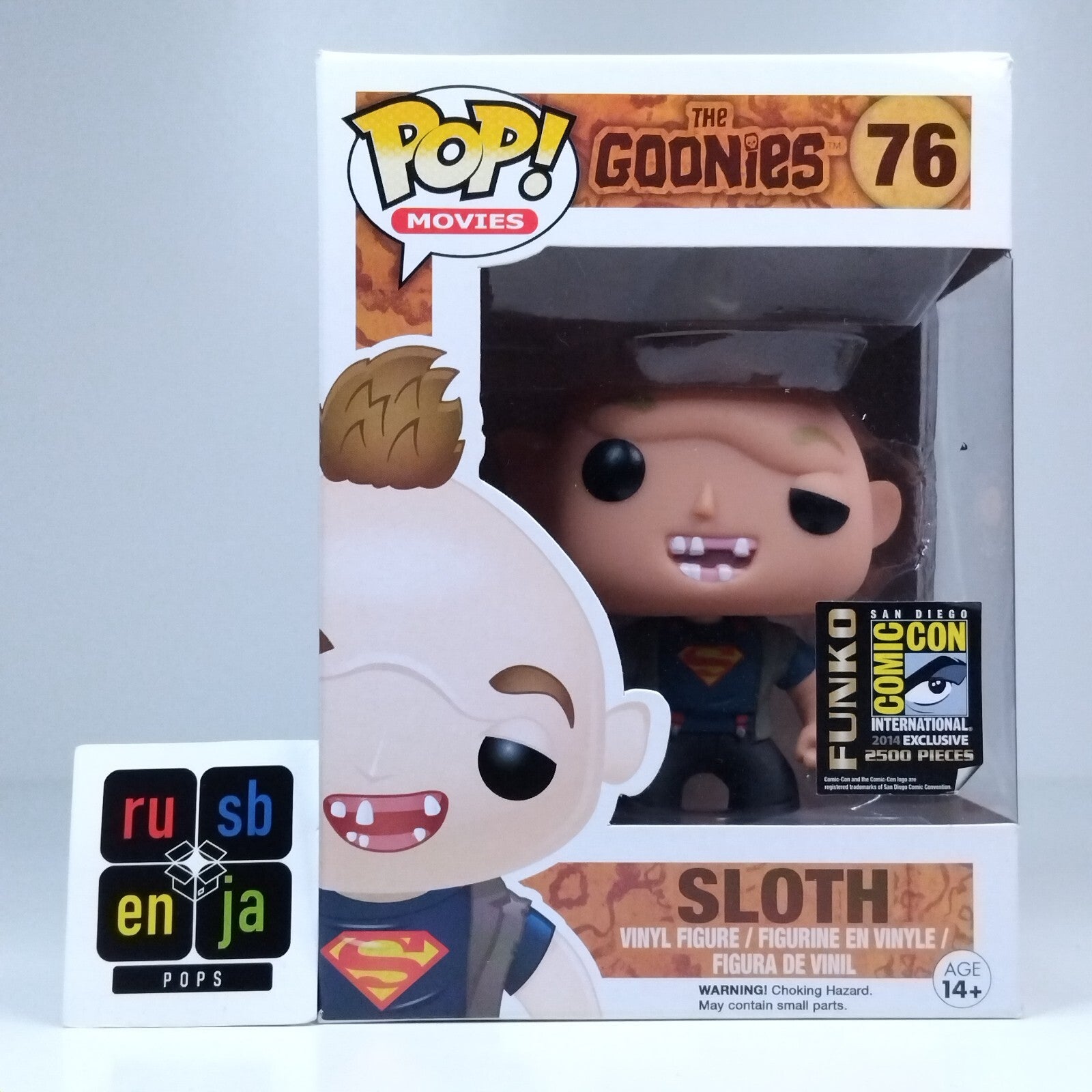 Funko Pop! Movies The Goonies Sloth Superman T-Shirt SDCC 2,500 Pc #76