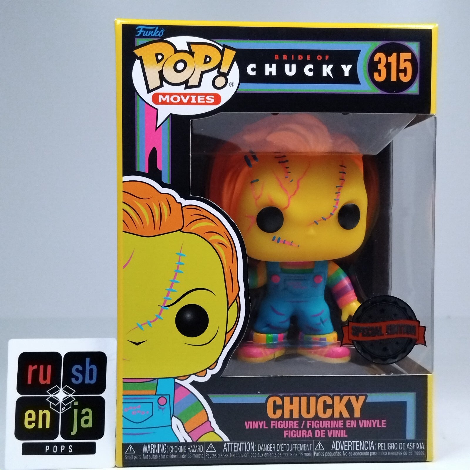 Funko Pop! Movies Horror Bride Of Chucky Chucky Blacklight Special Edition #315