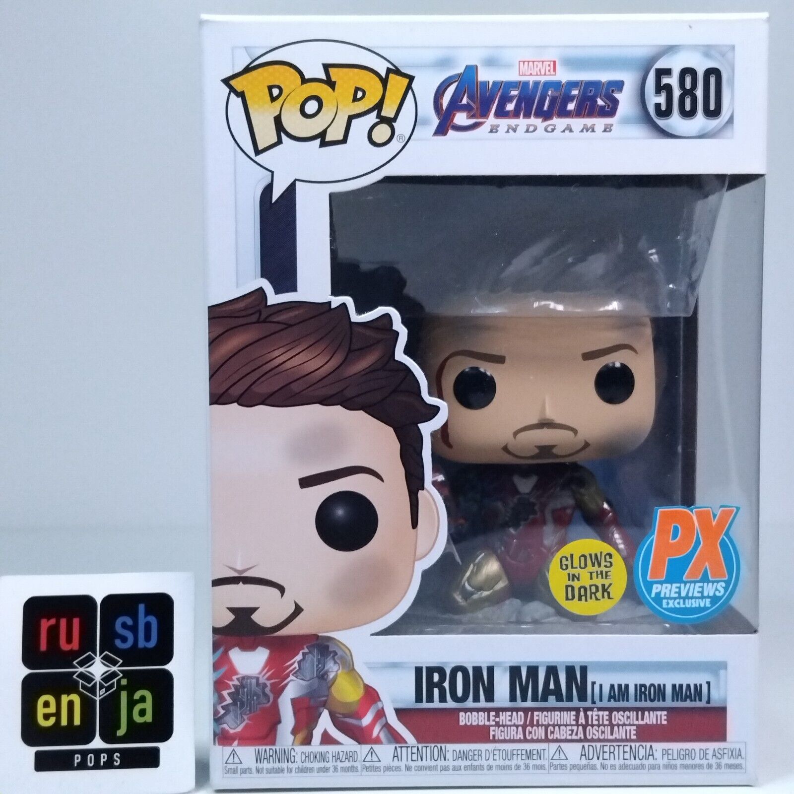 Funko Pop! Marvel Avengers Endgame I am Iron Man Glows PX Exclusive #580