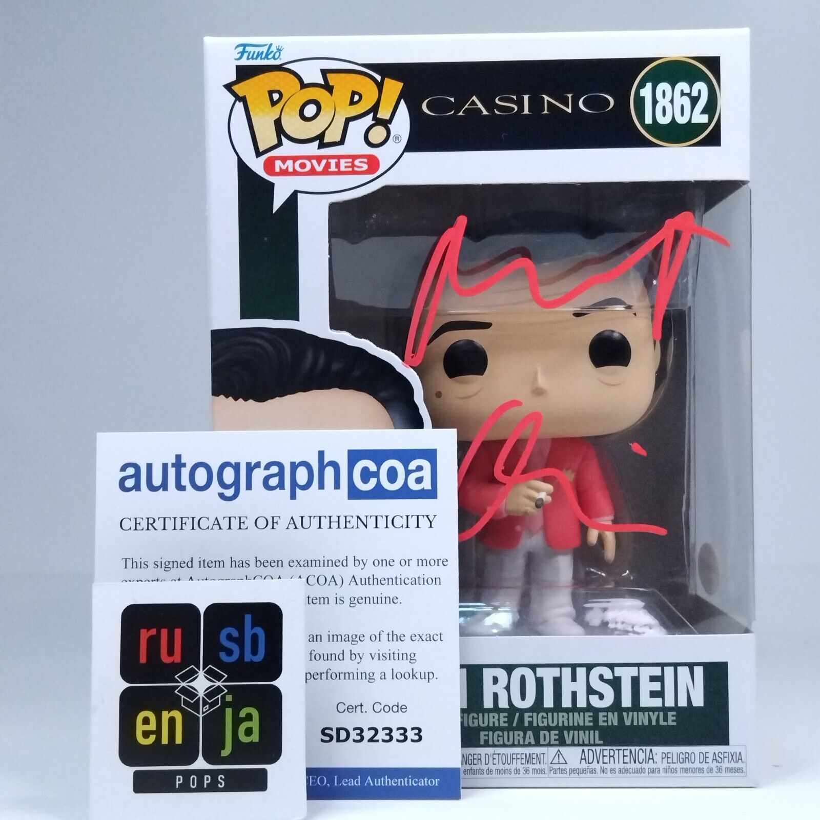 Funko Pop! Movies Casino Sam Rothstein Signed Robert De Niro COA #1862