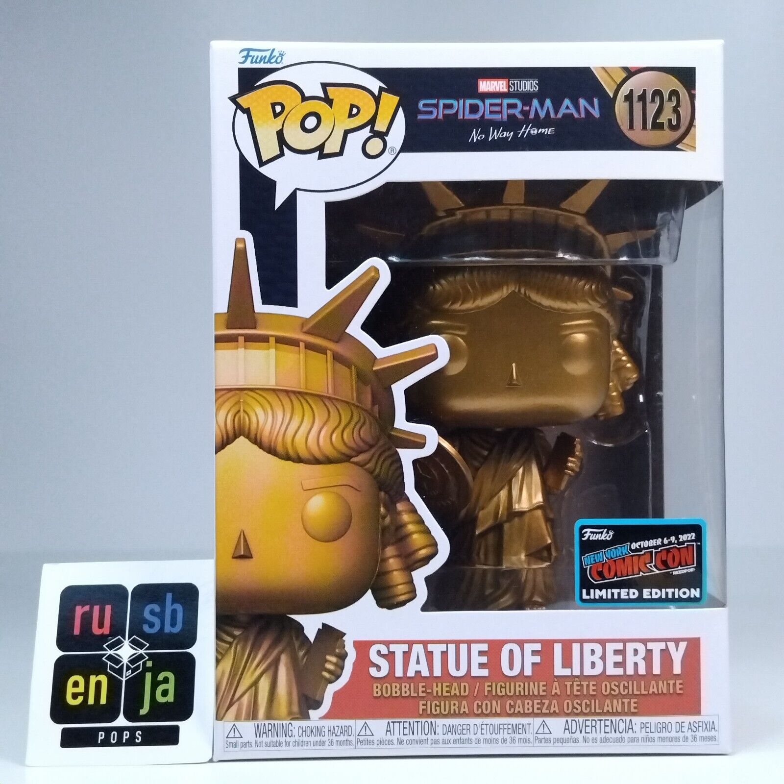 Funko Pop! Marvel Spider-Man Staue of Liberty Official Comic Con Sticker #1123