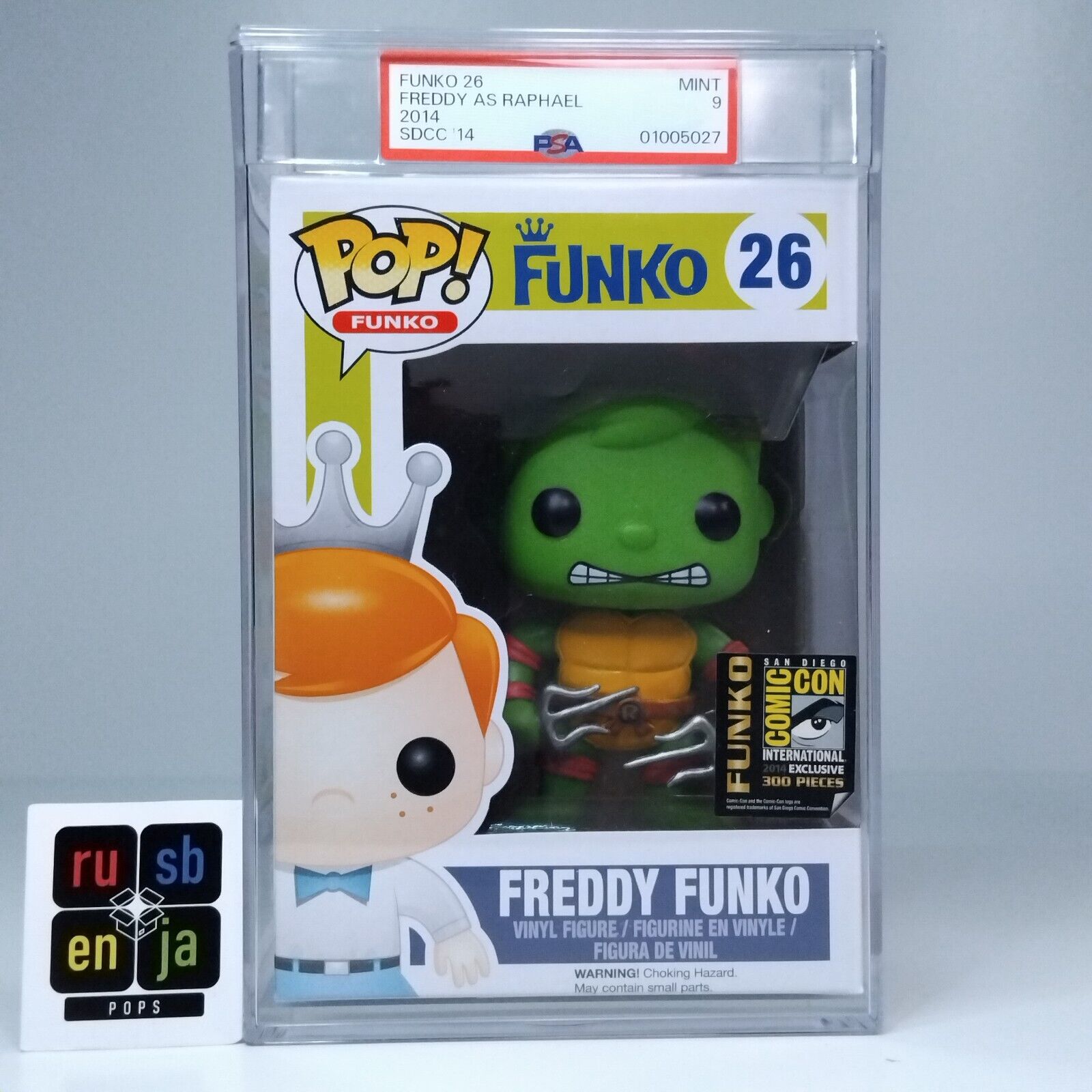 Funko Pop! TV Teenage Mutant Ninja Turtles Freddy as Raphael 300 Pcs PSA 9 #26