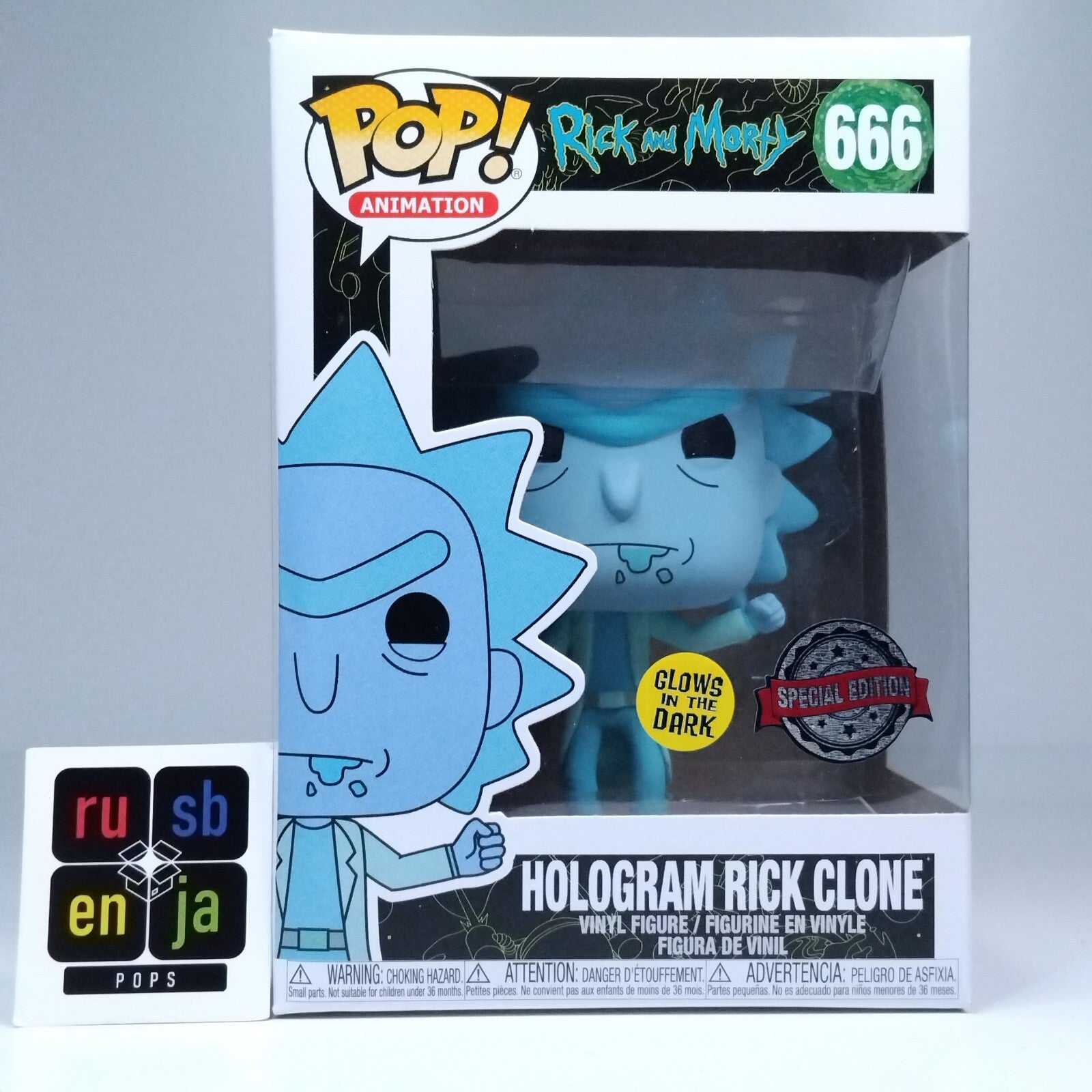 Funko Pop! Animation Rick and Morty - Hologram Rick Clone Glows Special #666