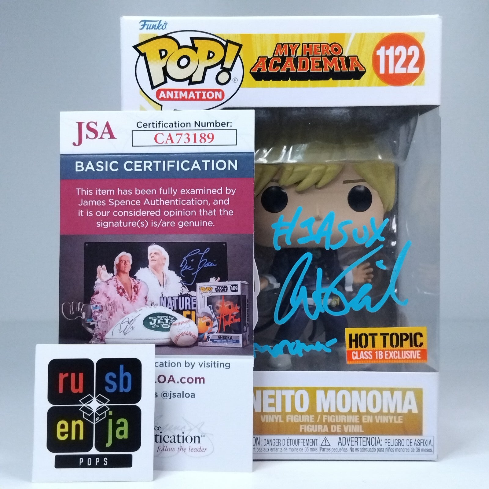 Funko Pop! Anime MHA My Hero Academia Neito Monoma Signed Austin Tindle #1122