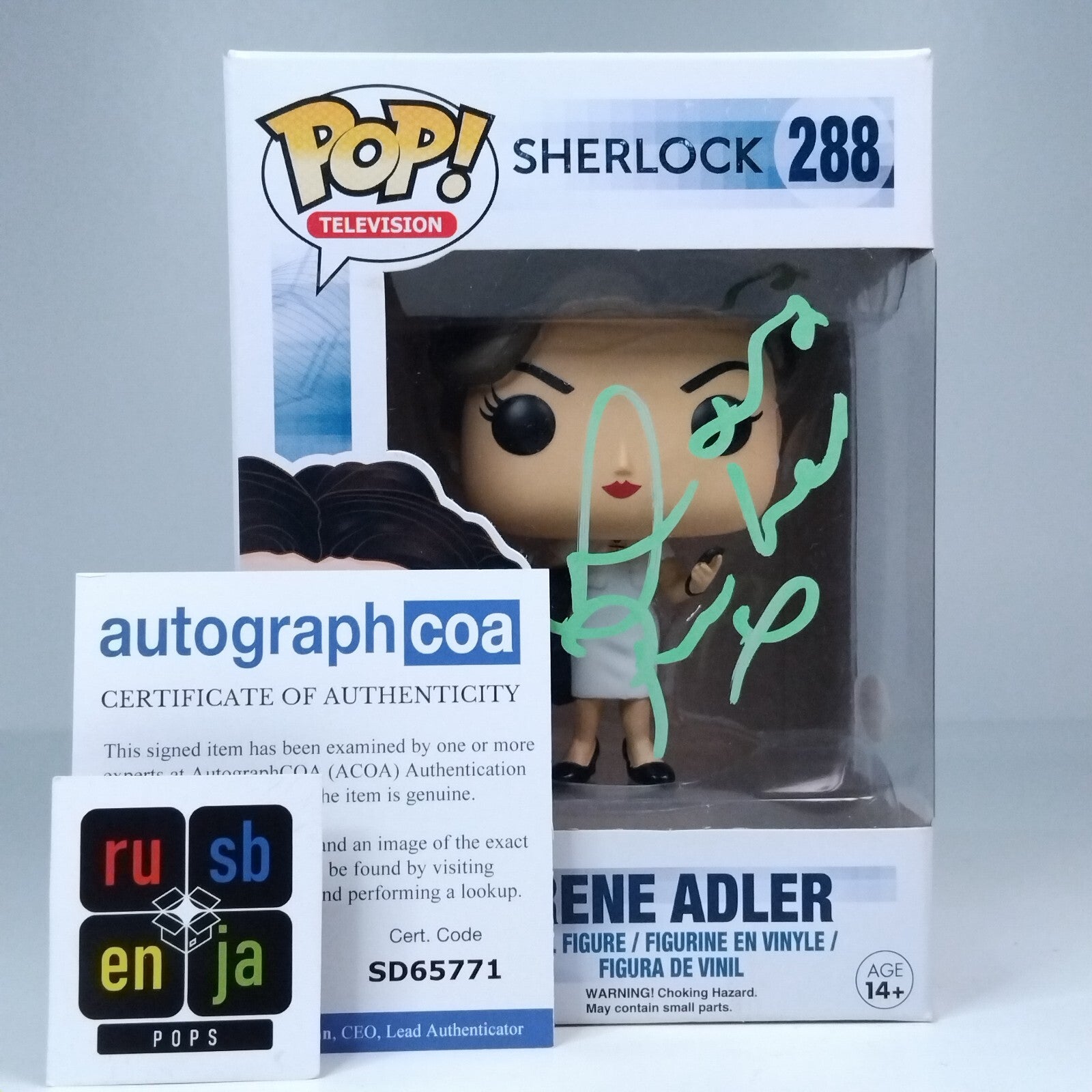 Funko Pop! TV Sherlock Irene Adler Signed Lara Pulver COA #288 WS