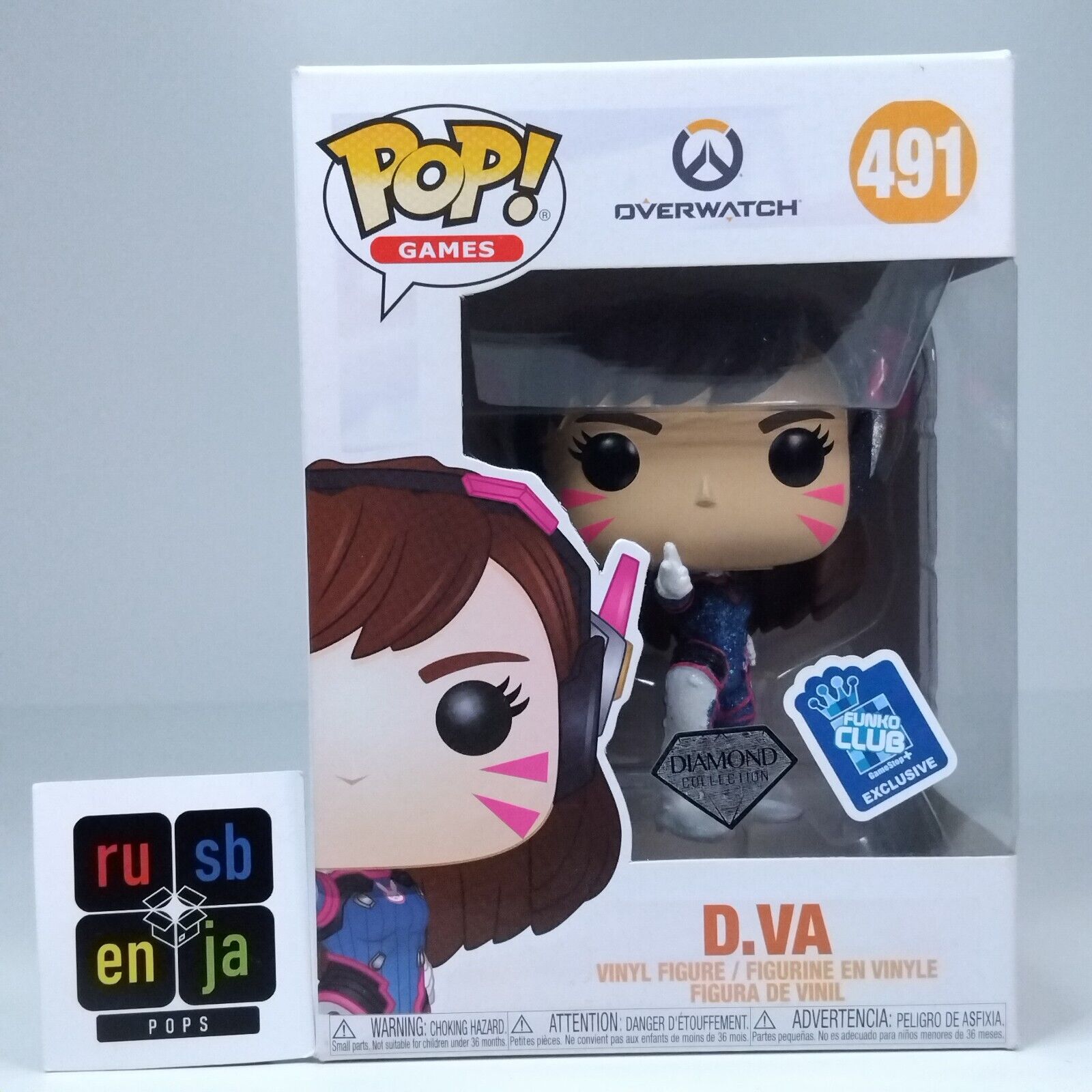 Funko Pop! Games Overwatch D.va Diamond Funko Club Exclusive #491